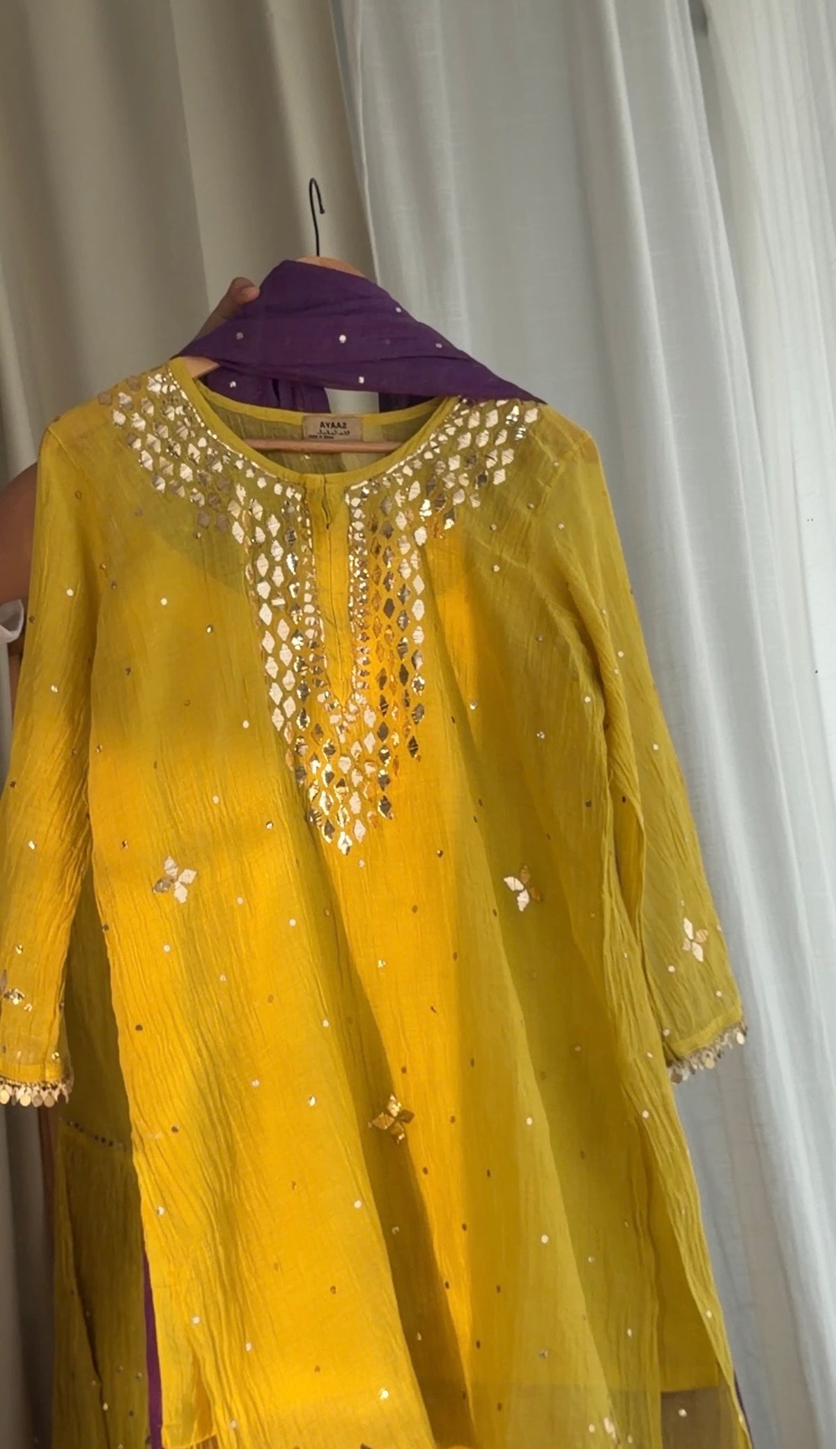 'Haseena' 3 piece Pitta mukaish gharara set in pure mal chanderi
