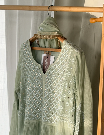 Saba Chikankari A-line Set of Three