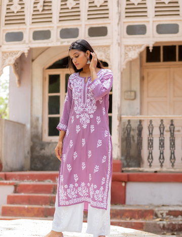 Aayat Chikan Set of two in Purple
