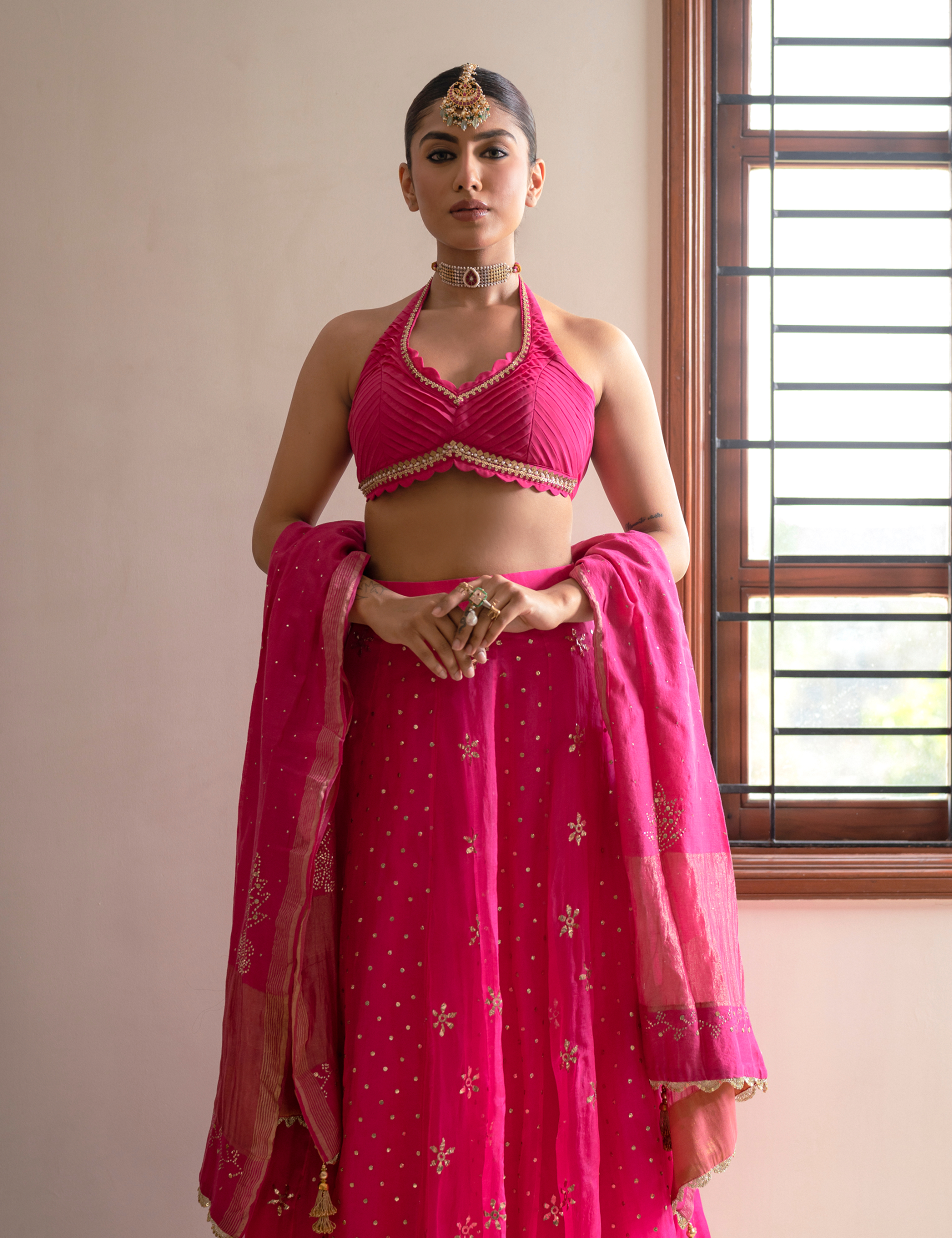 Gul Pure Organza Mukaish Lehenga