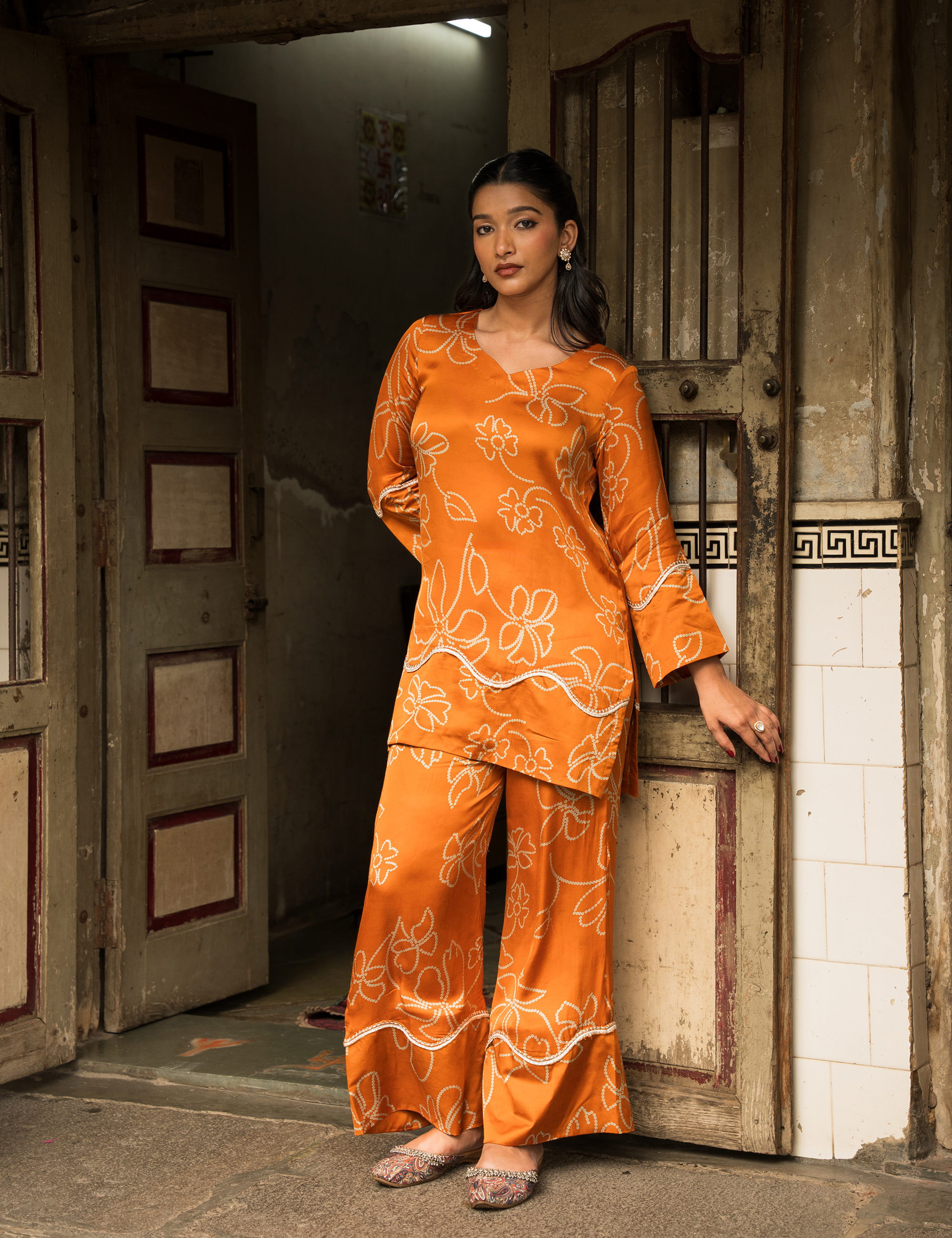 Gulaab Coord Set in Bandhani