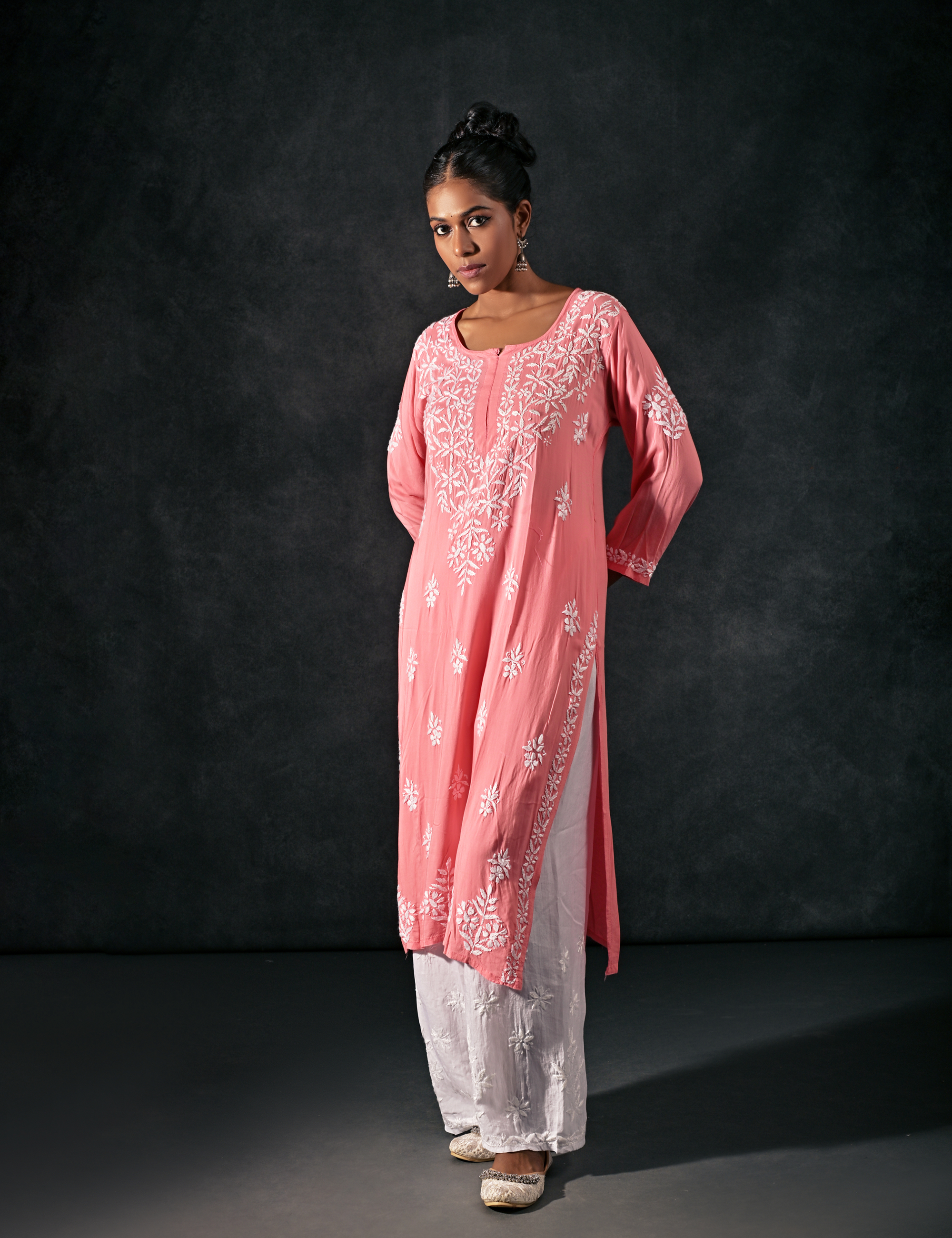 Aayat Chikan Set of two in Peach