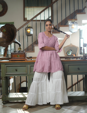 Aina Chikankari Kurti in Lilac