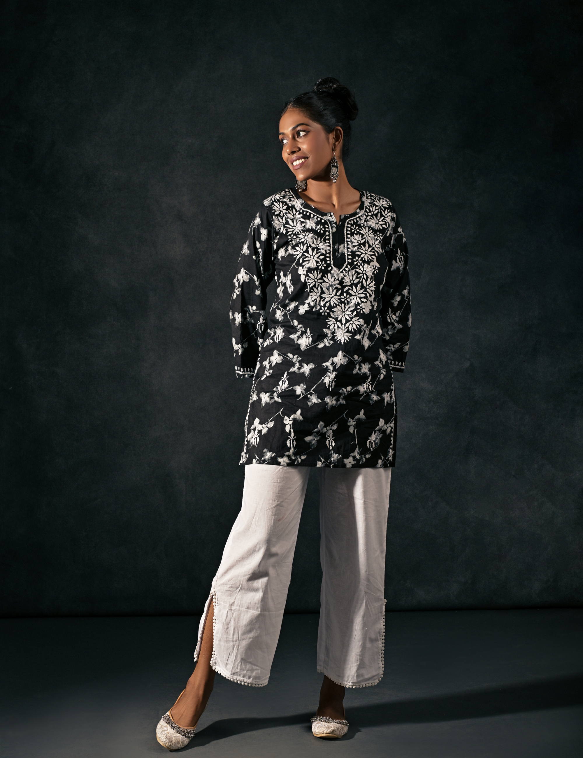 Mehreen Printed Kurta in Black