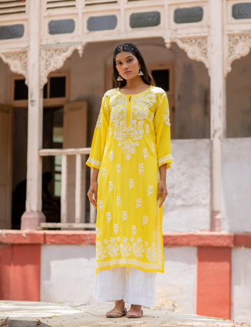 Aayat Chikan Set of two in Yellow