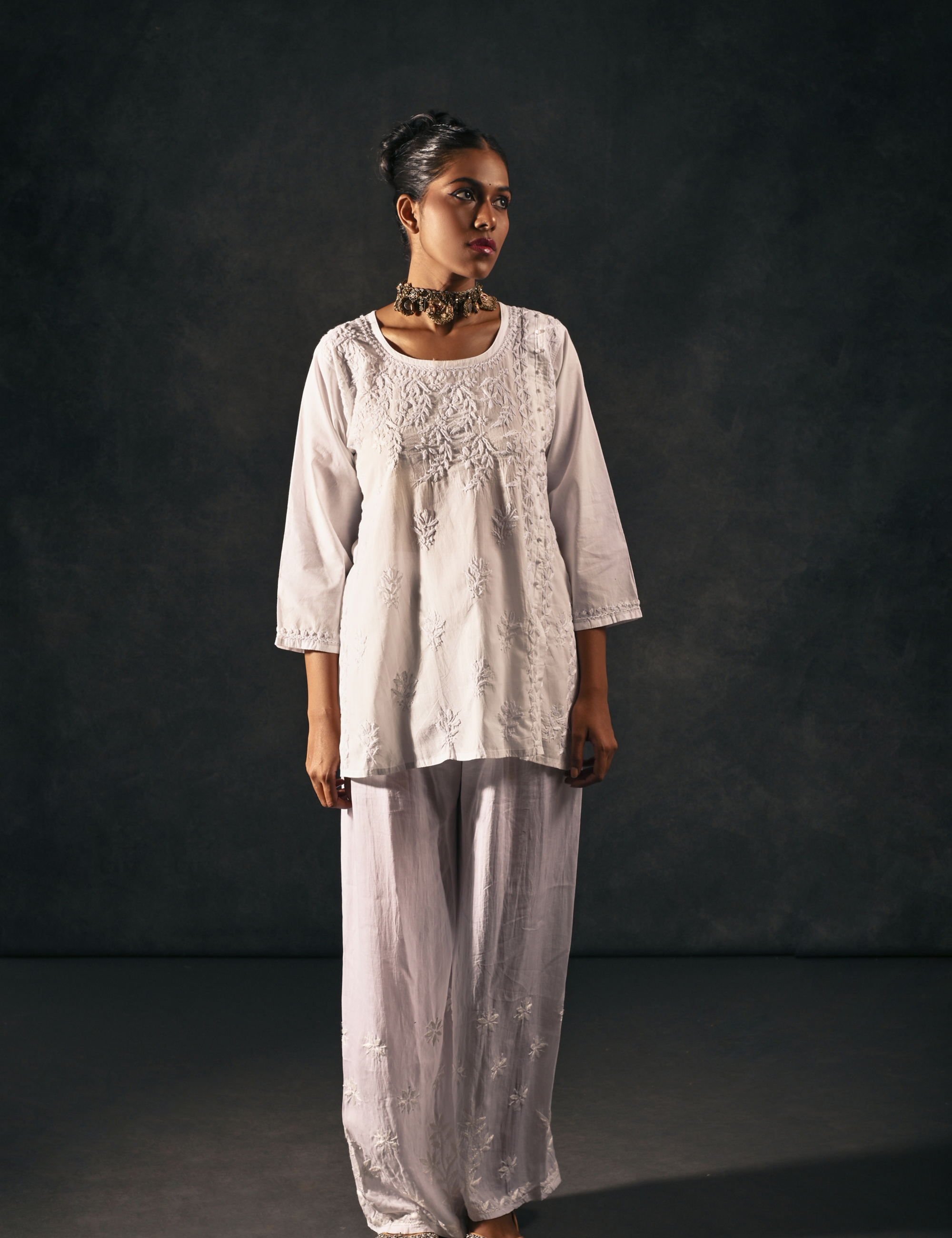 Saima Chikankari Kurta in white