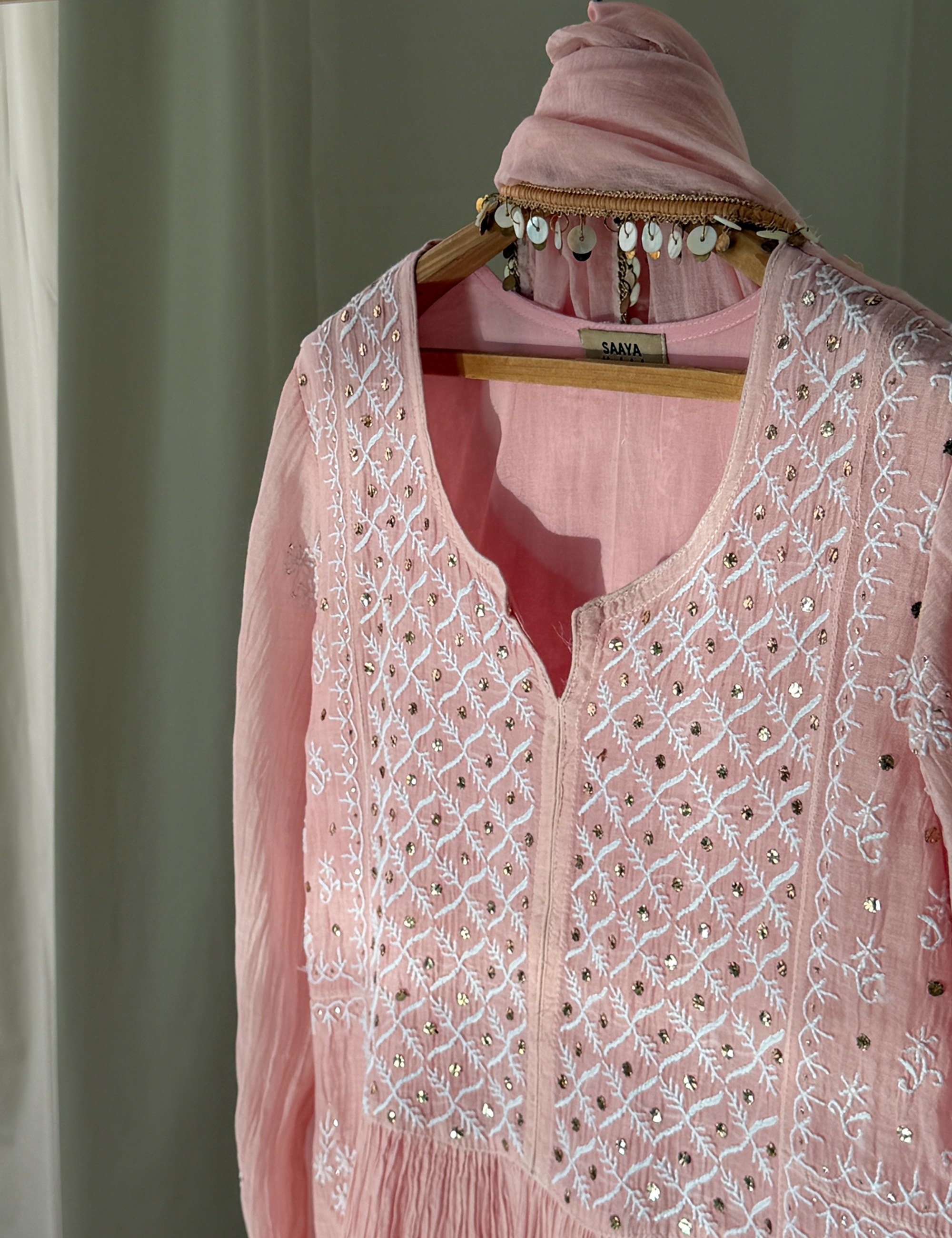 SABA A-LINE CHIKANKARI SET OF THREE