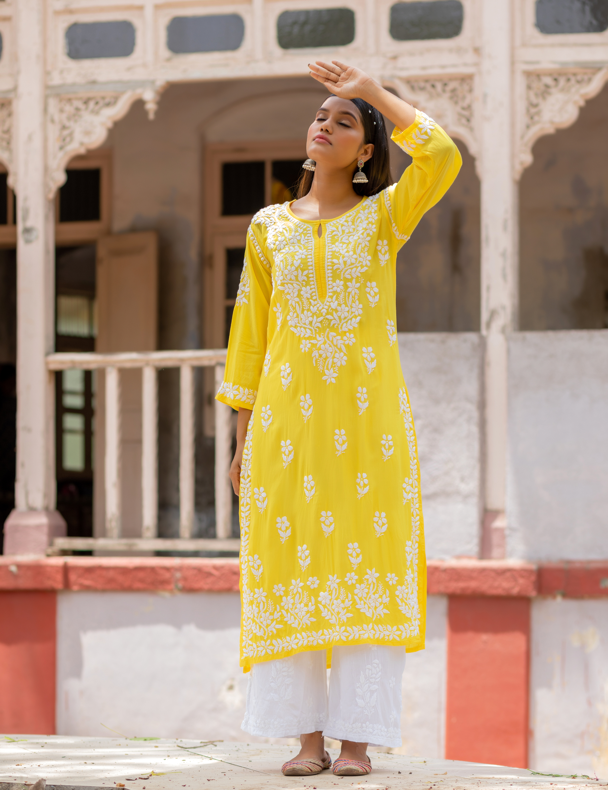Aayat Chikan Set of two in Yellow