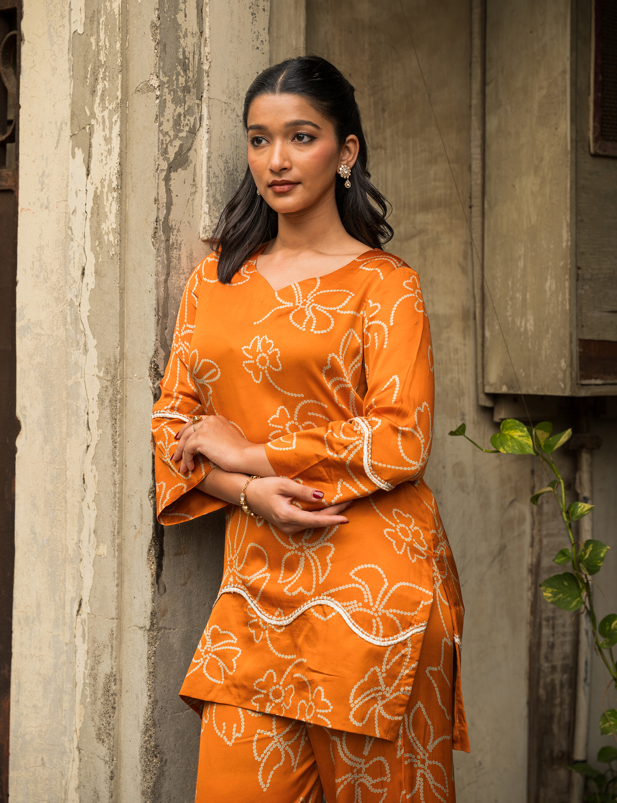Gulaab Coord Set in Bandhani