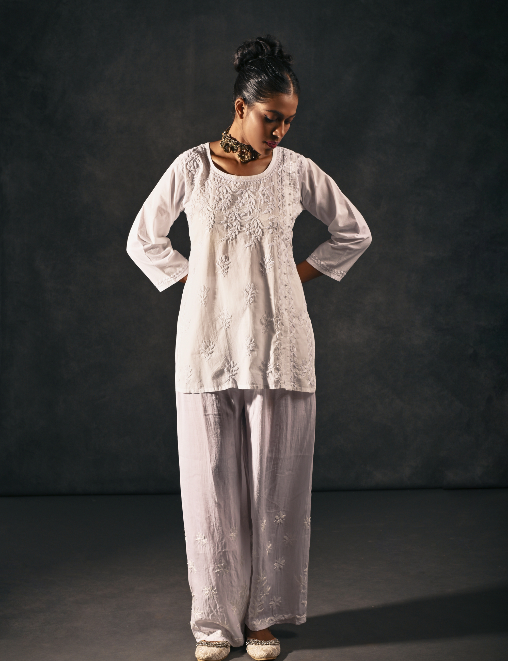 Saima Chikankari Kurta in white