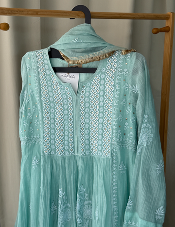 SABA A-LINE CHIKANKARI SET OF THREE