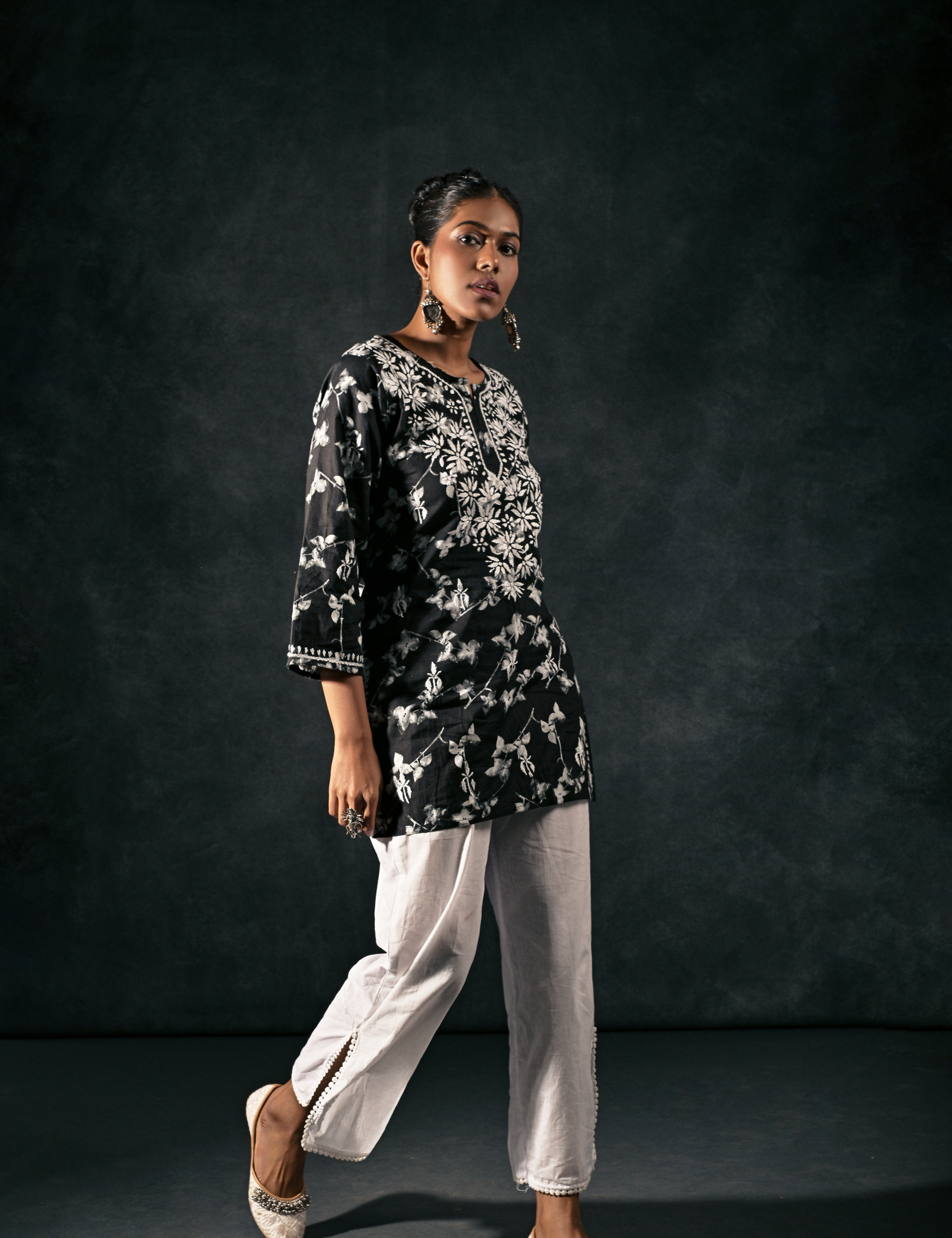 Mehreen Printed Kurta in Black
