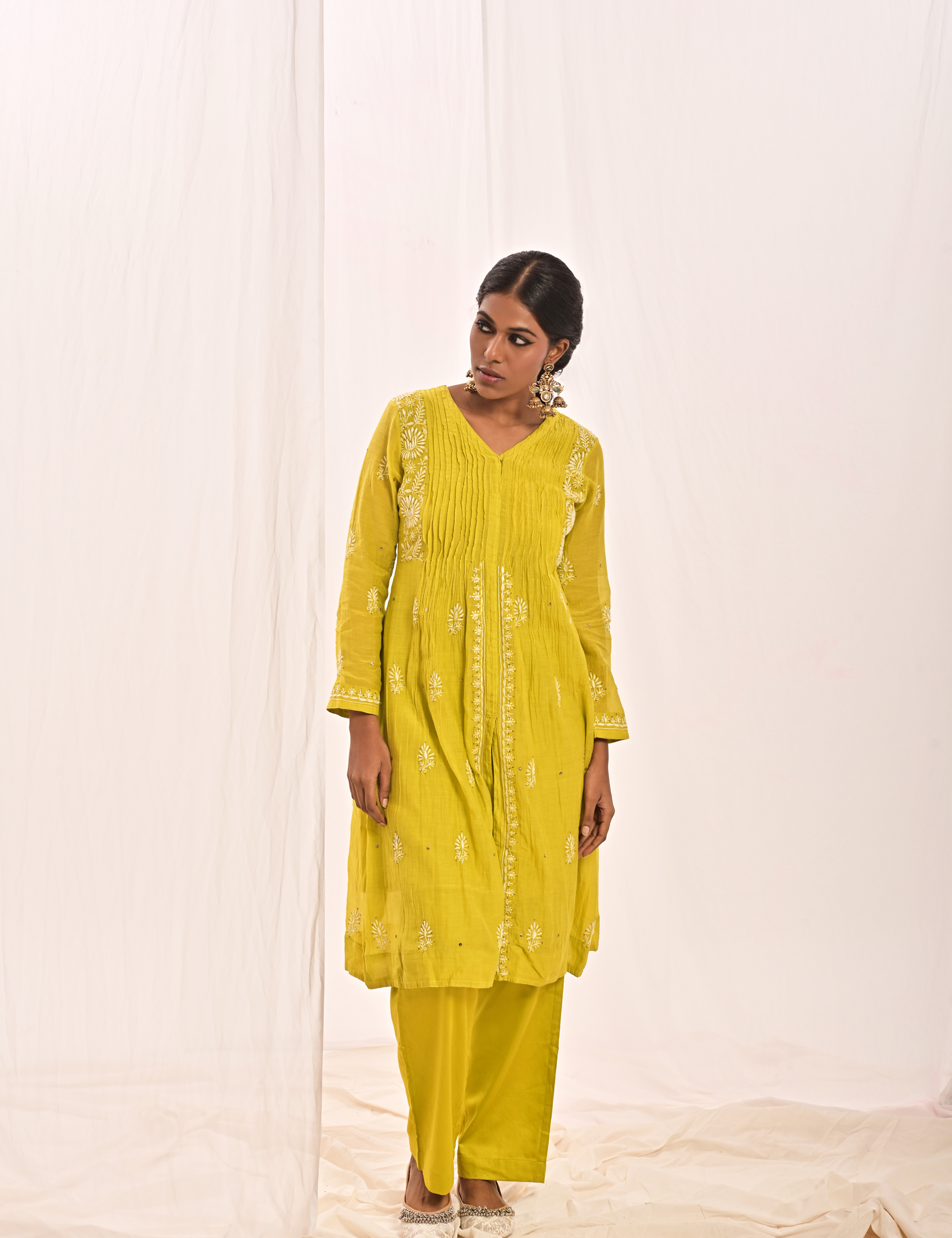 Nazaqat Coord Set in Lime