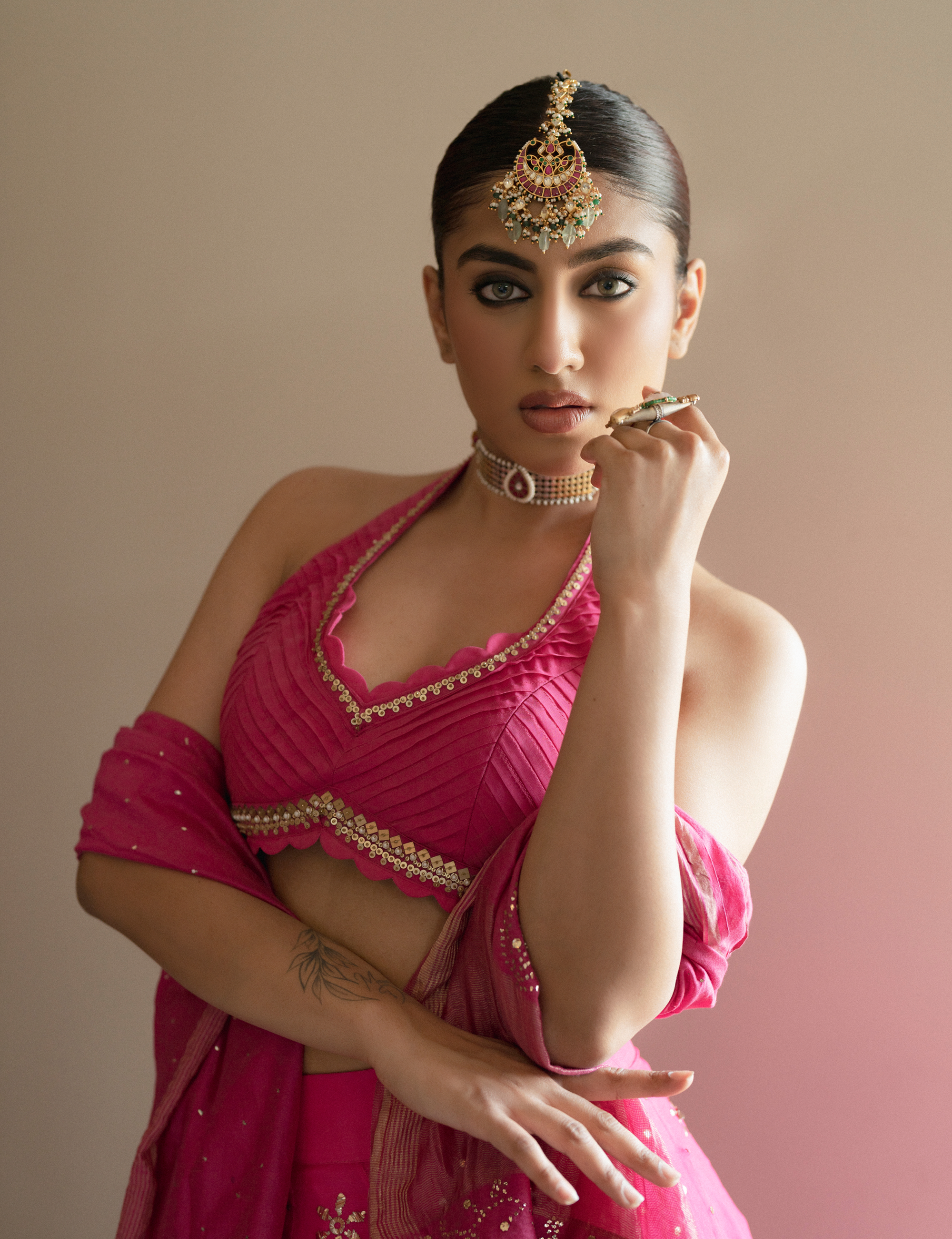 Gul Pure Organza Mukaish Lehenga