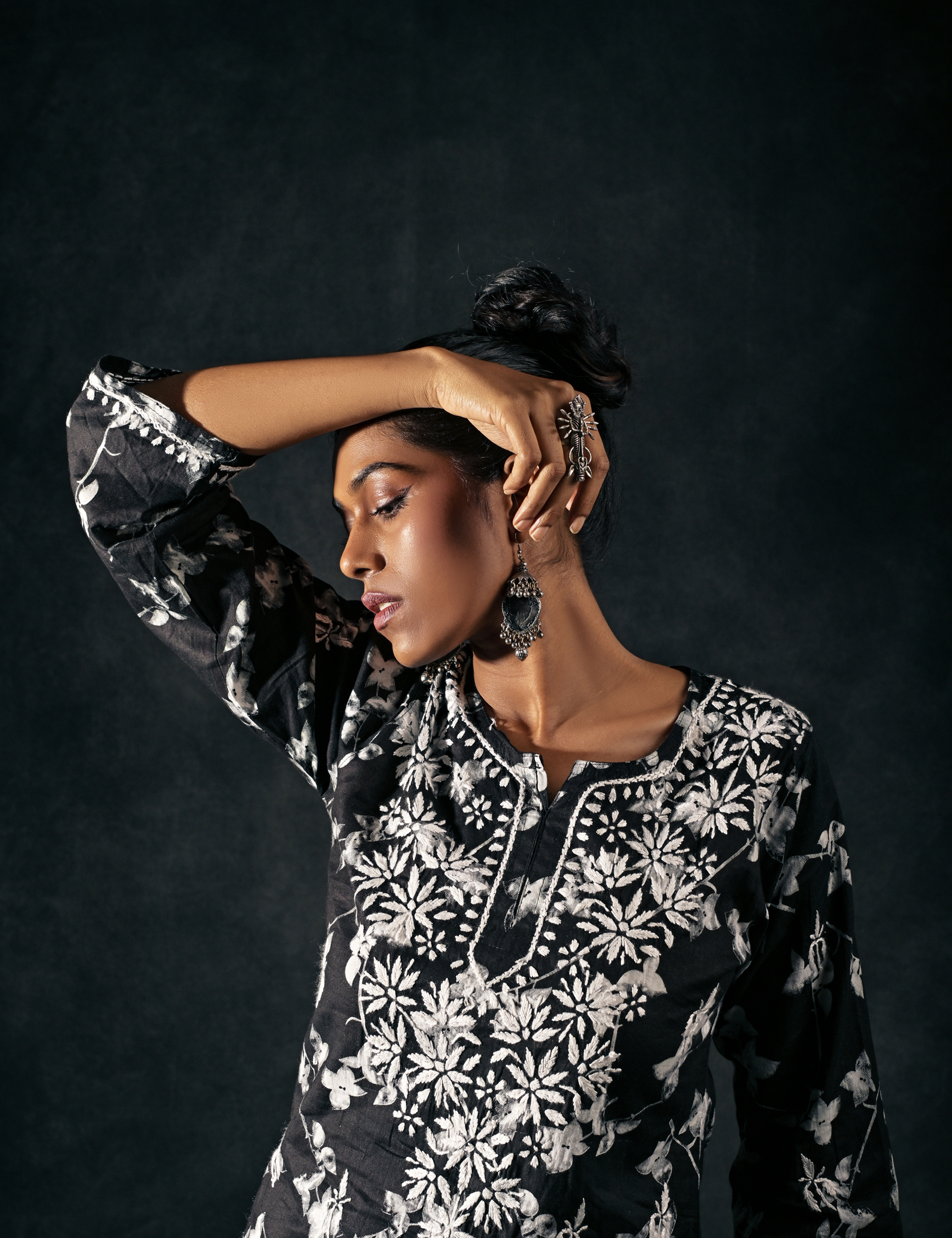 Mehreen Printed Kurta in Black