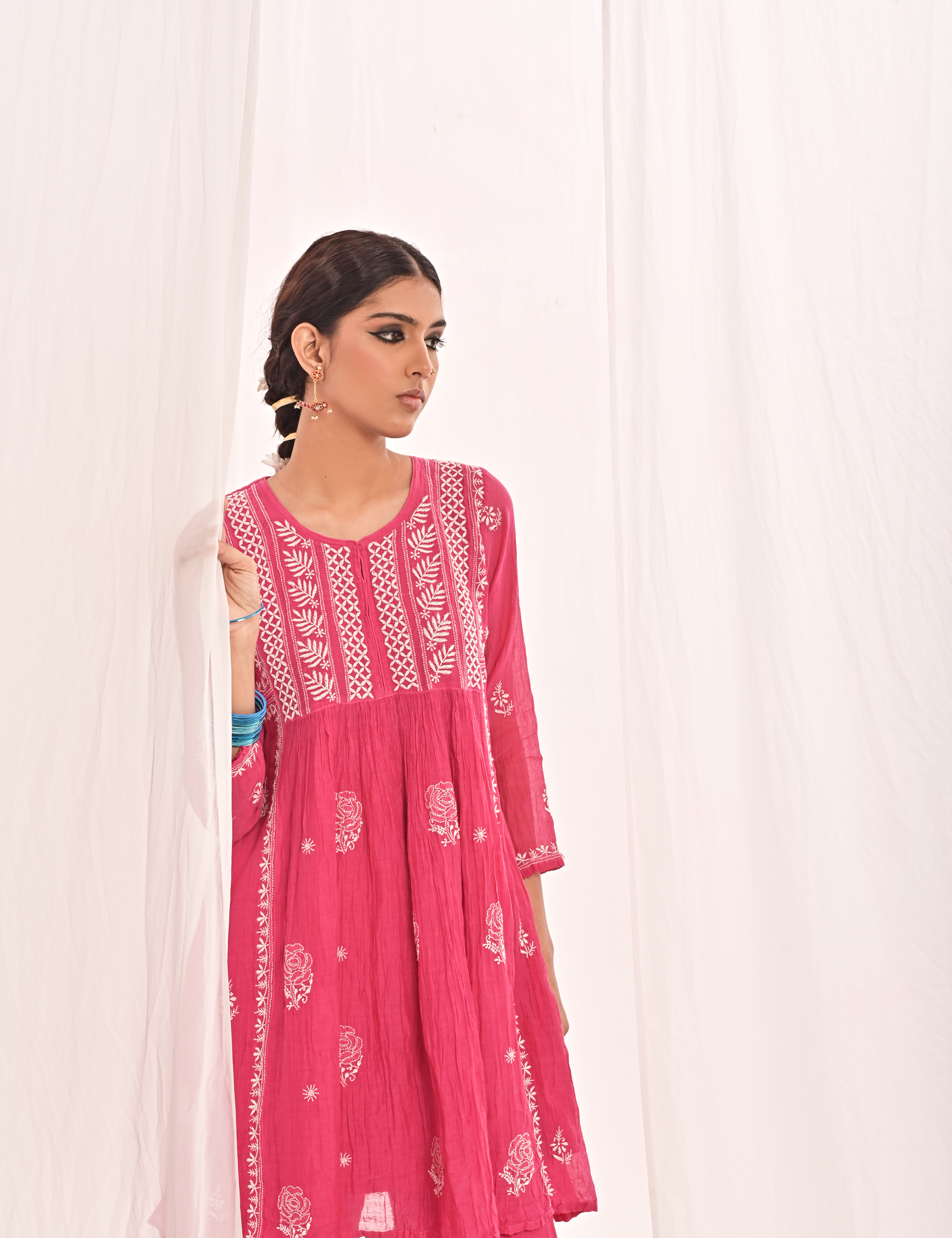 Seerat Kurta Gharara Set in Hot Pink
