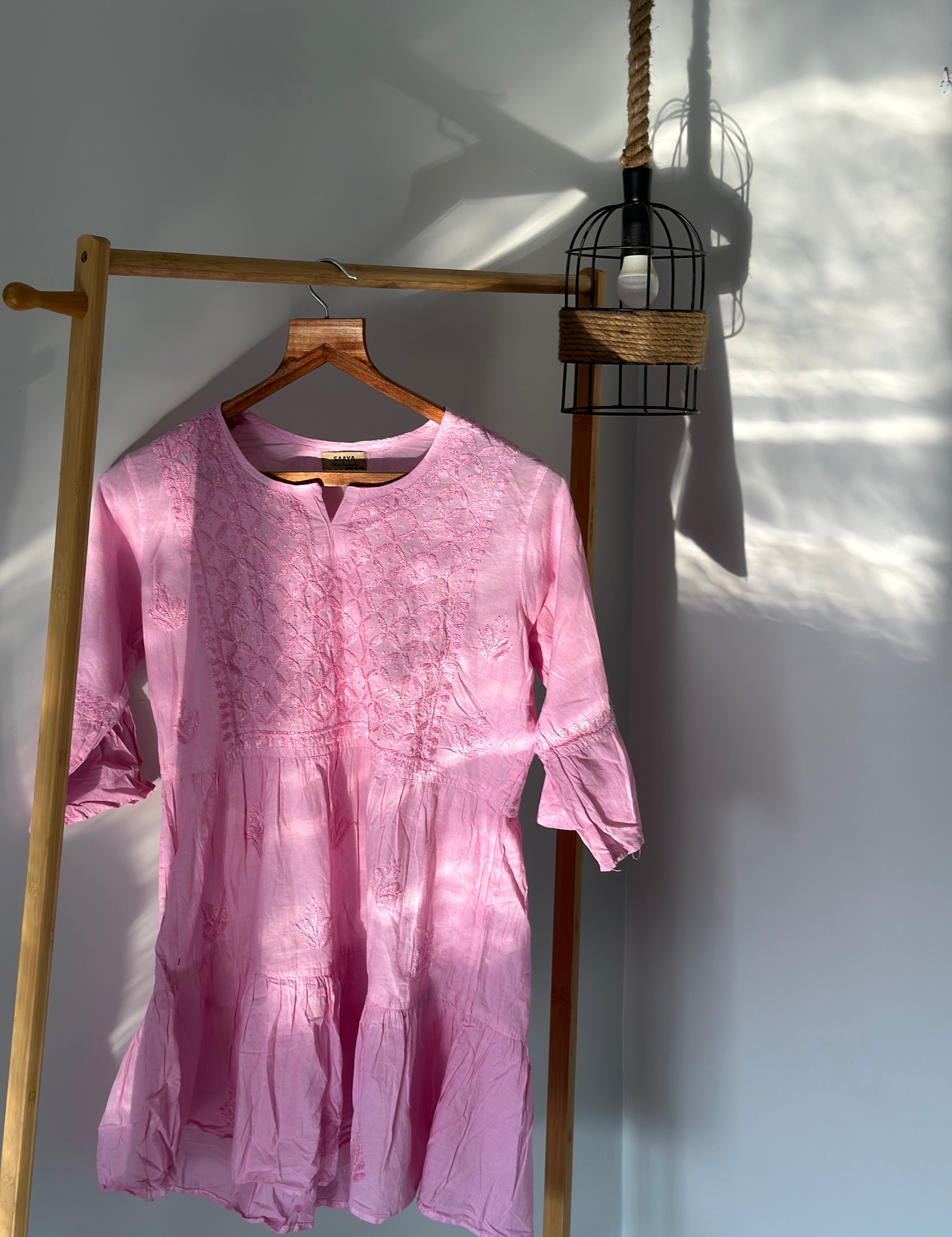 Aina Chikankari Kurti in Lilac