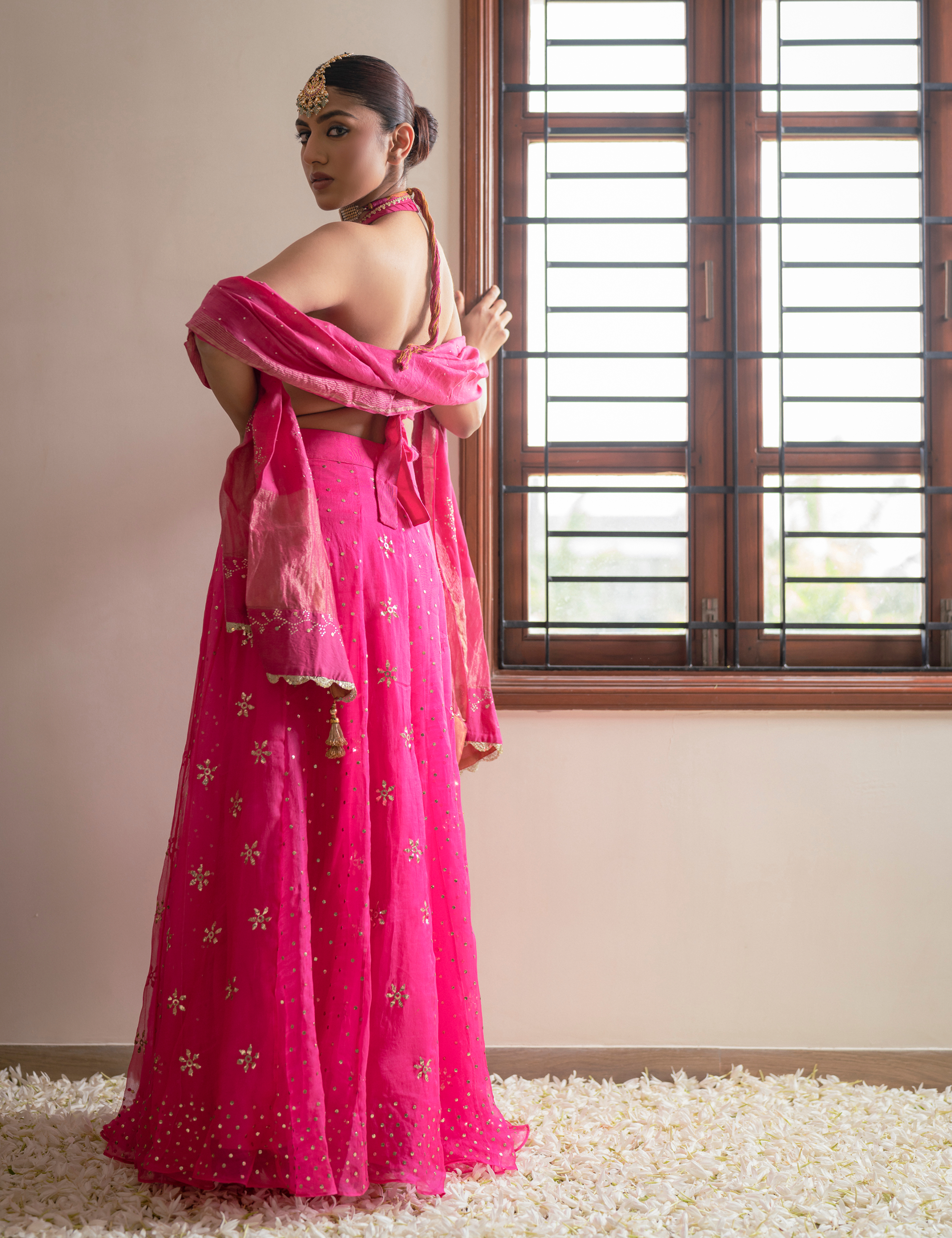 Gul Pure Organza Mukaish Lehenga