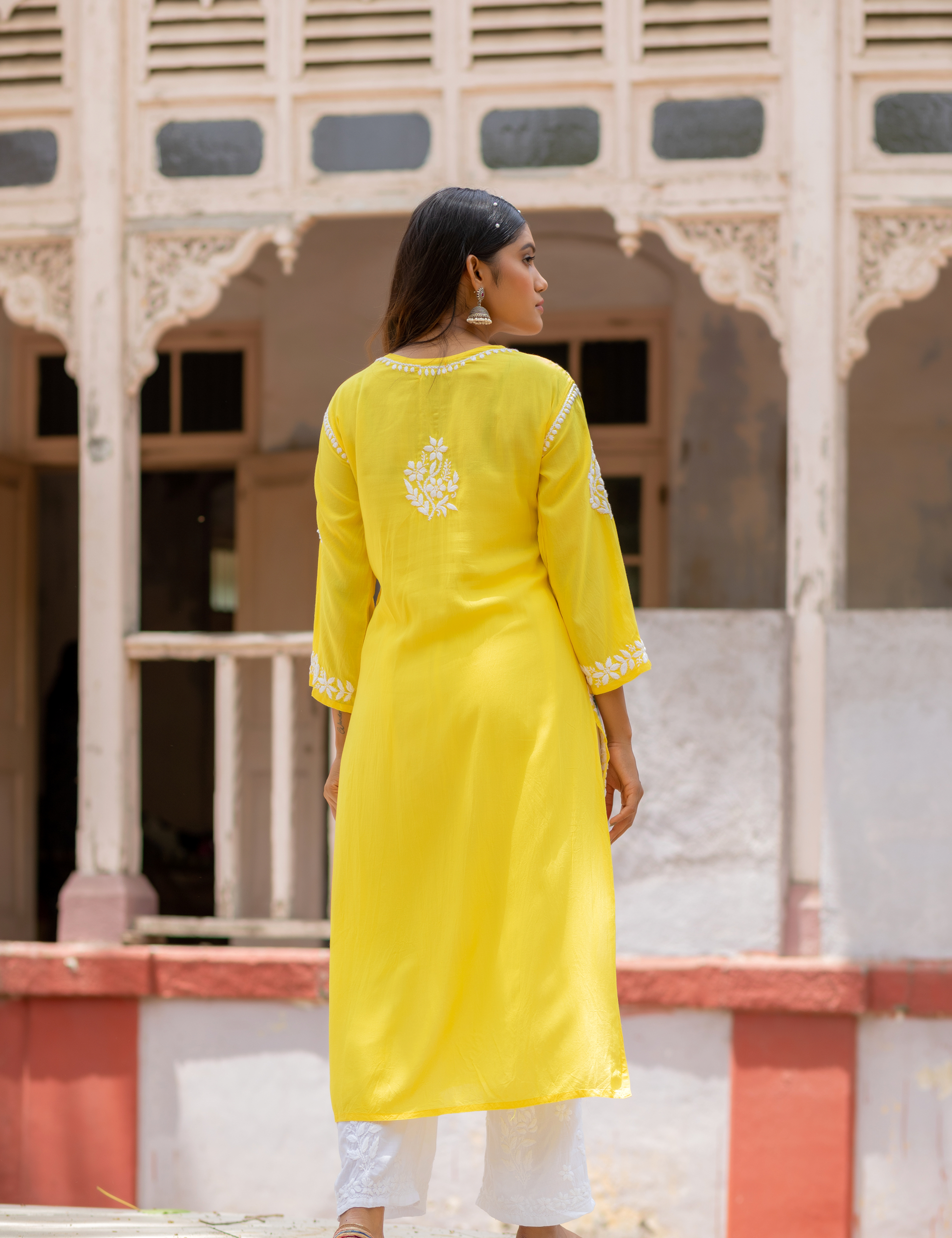 Aayat Chikan Set of two in Yellow
