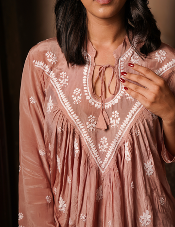Raani Chikanakri Kurta in Mauve
