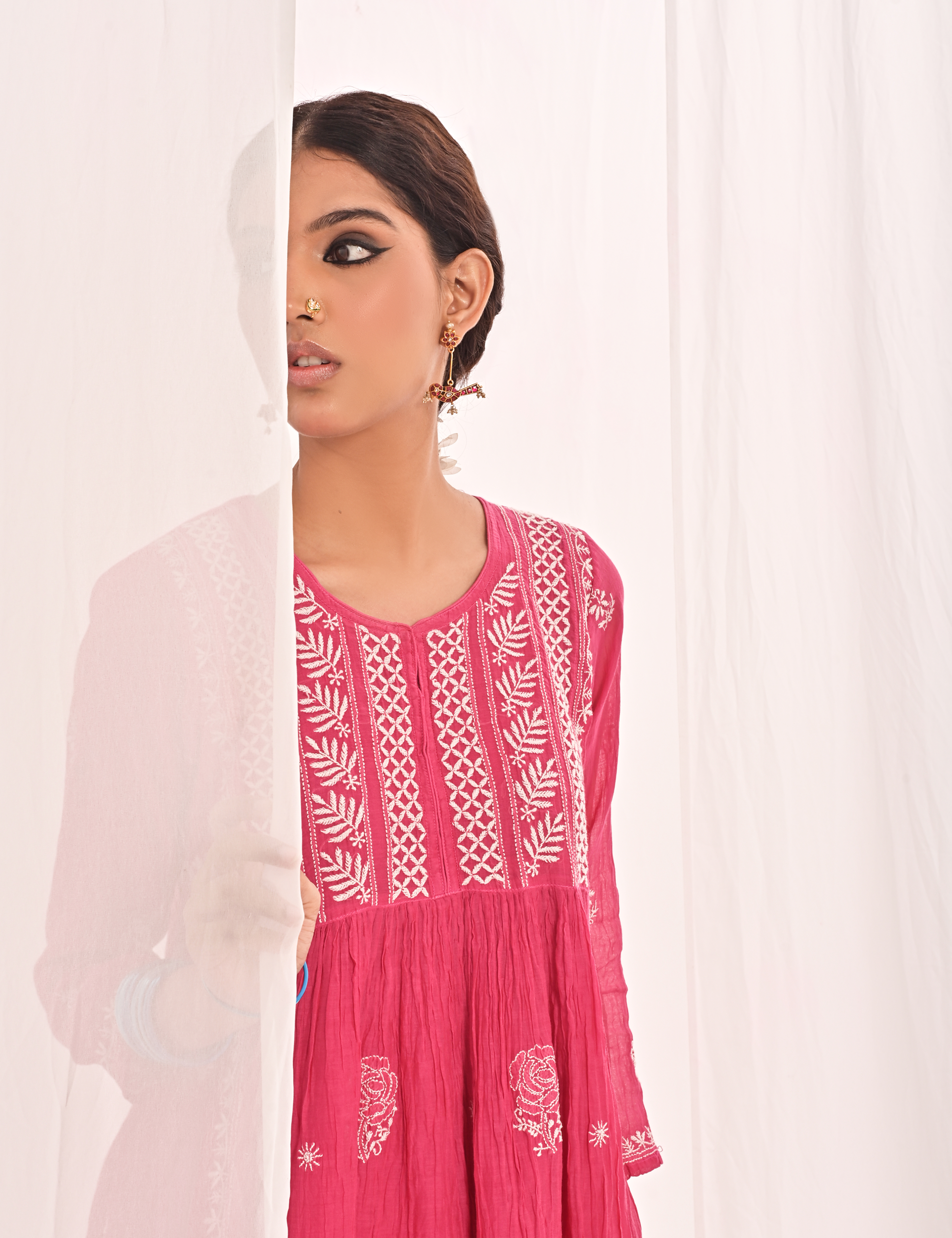Seerat Kurta Gharara Set in Hot Pink