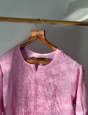 Aina Chikankari Kurti in Lilac