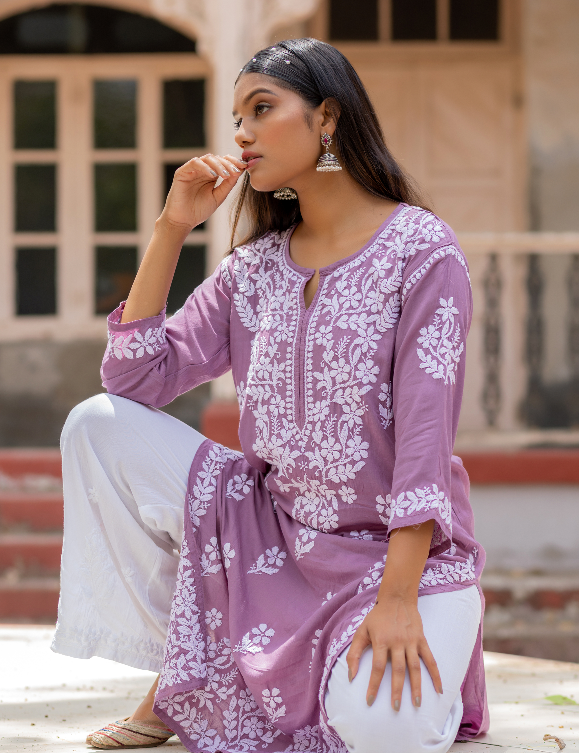 Aayat Chikan Set of two in Purple