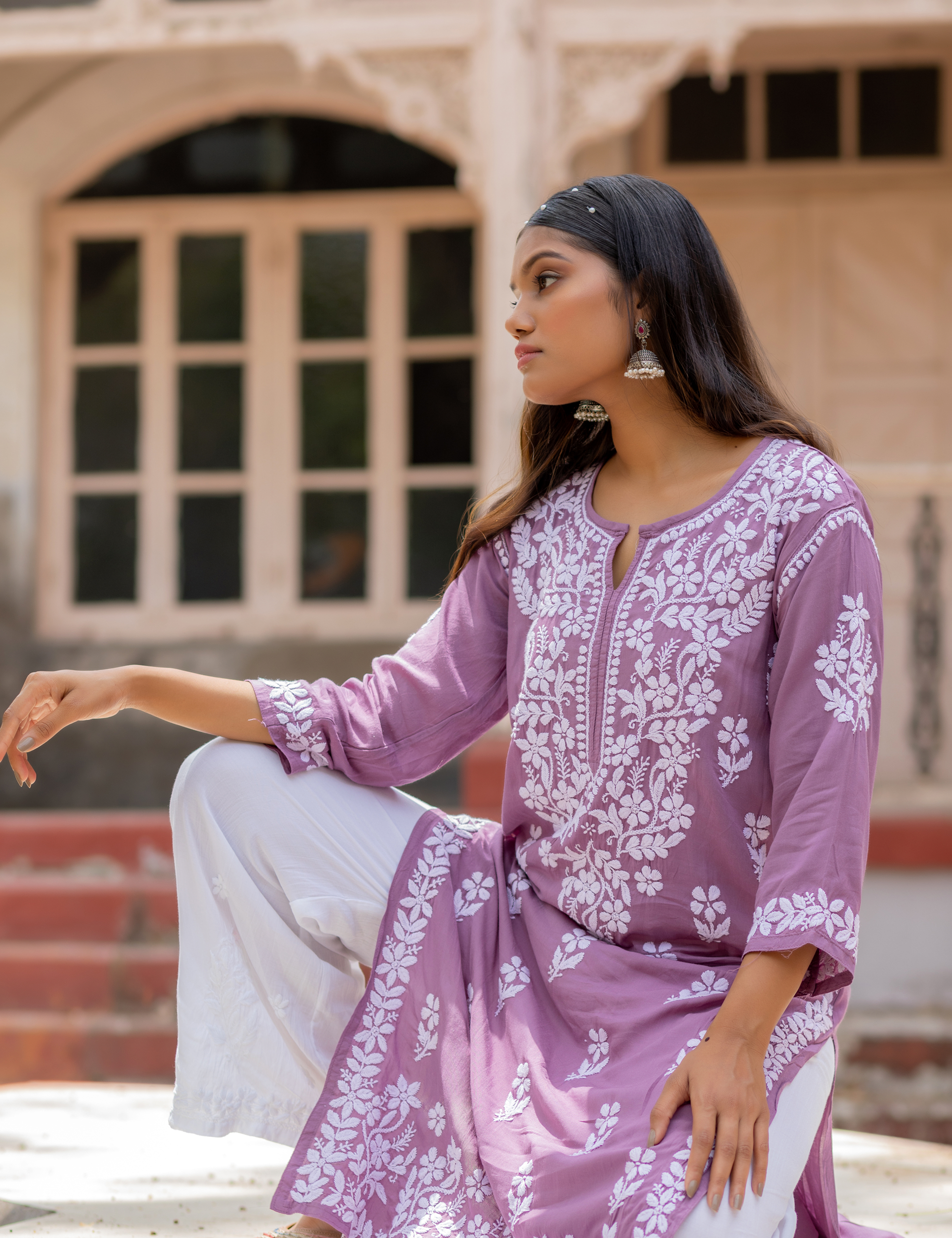 Aayat Chikan Set of two in Purple