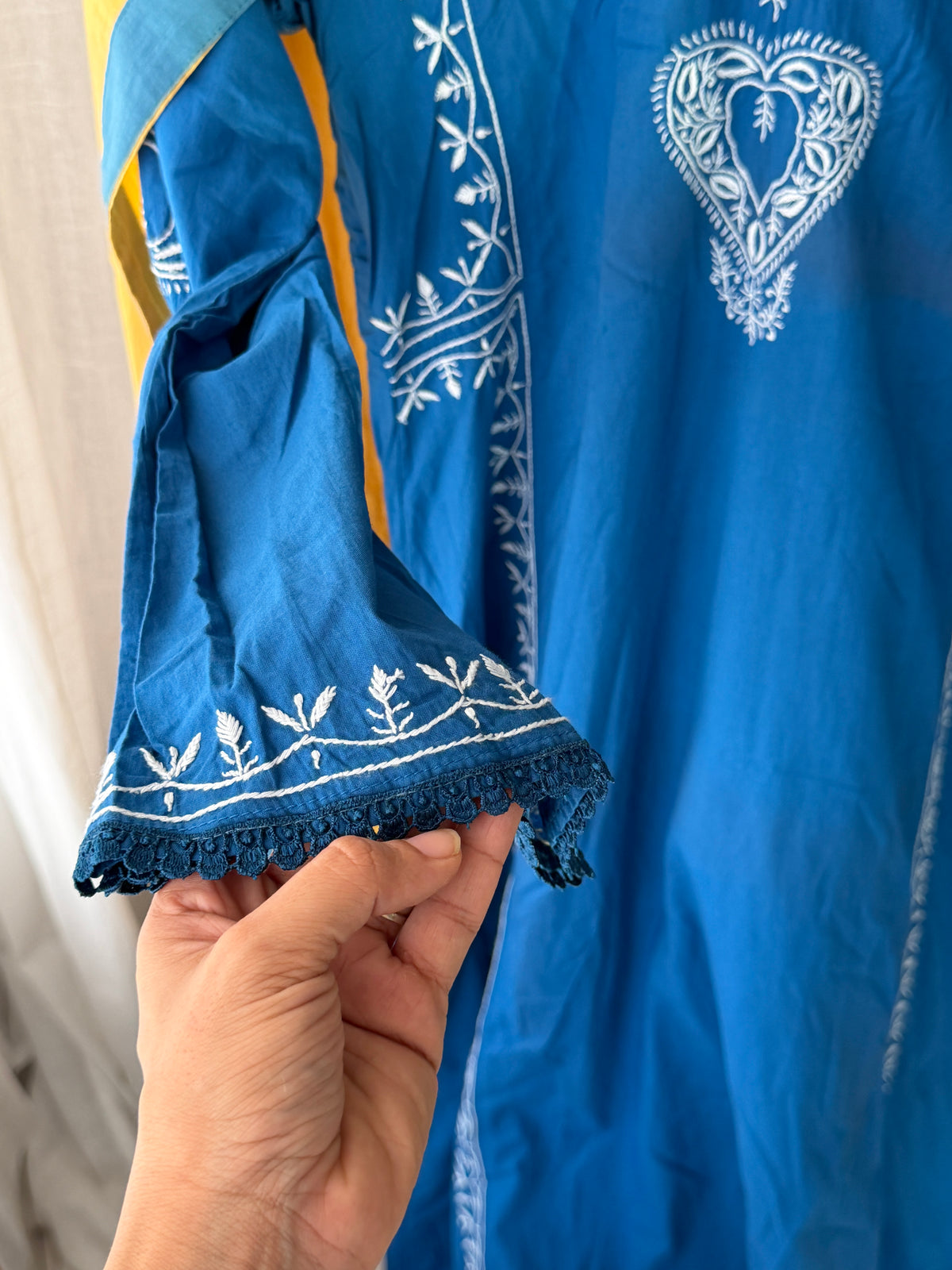 DUA COTTON CHIKANKARI SET