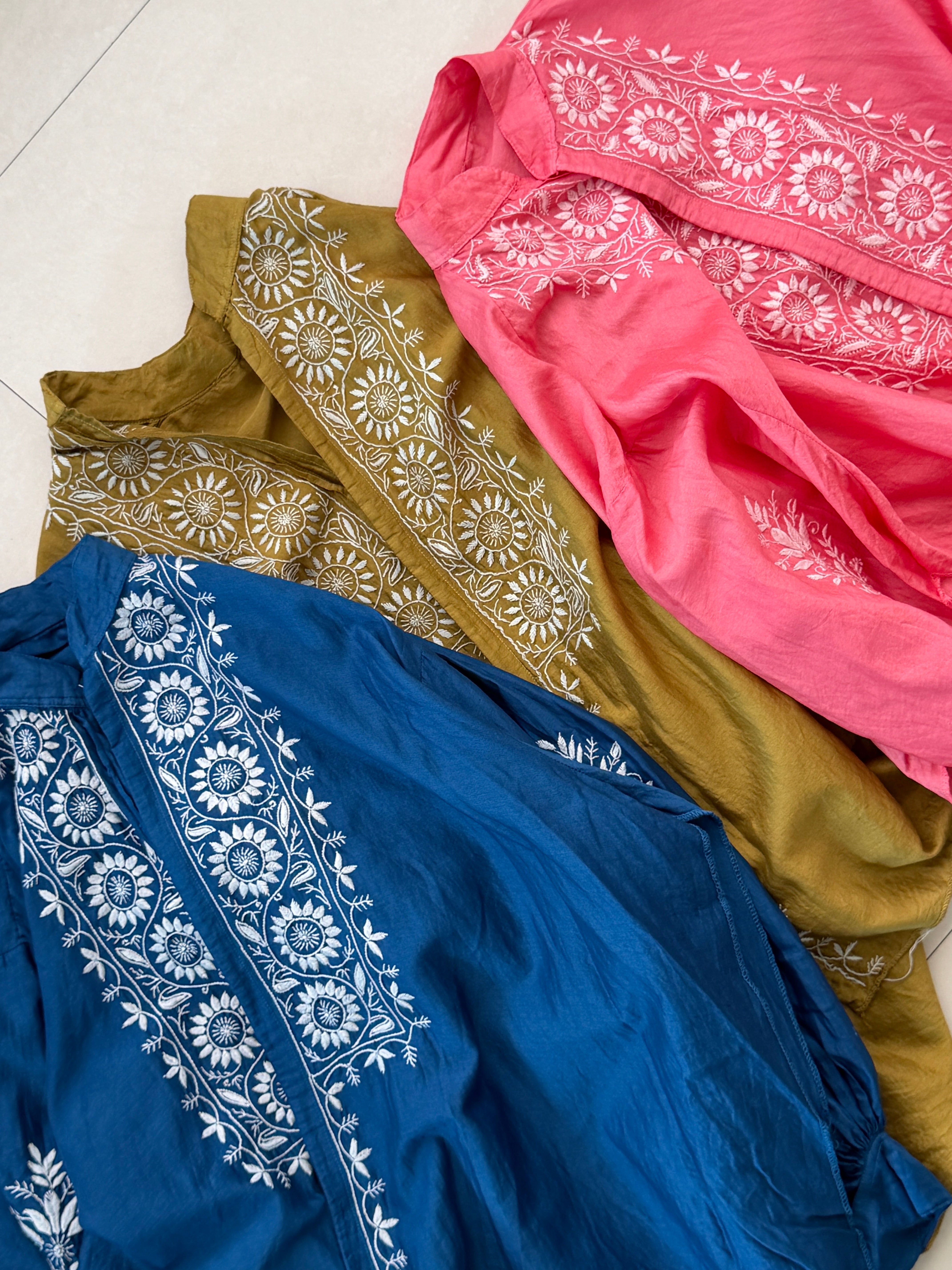 'Inaaya' Chanderi chikankari shirts