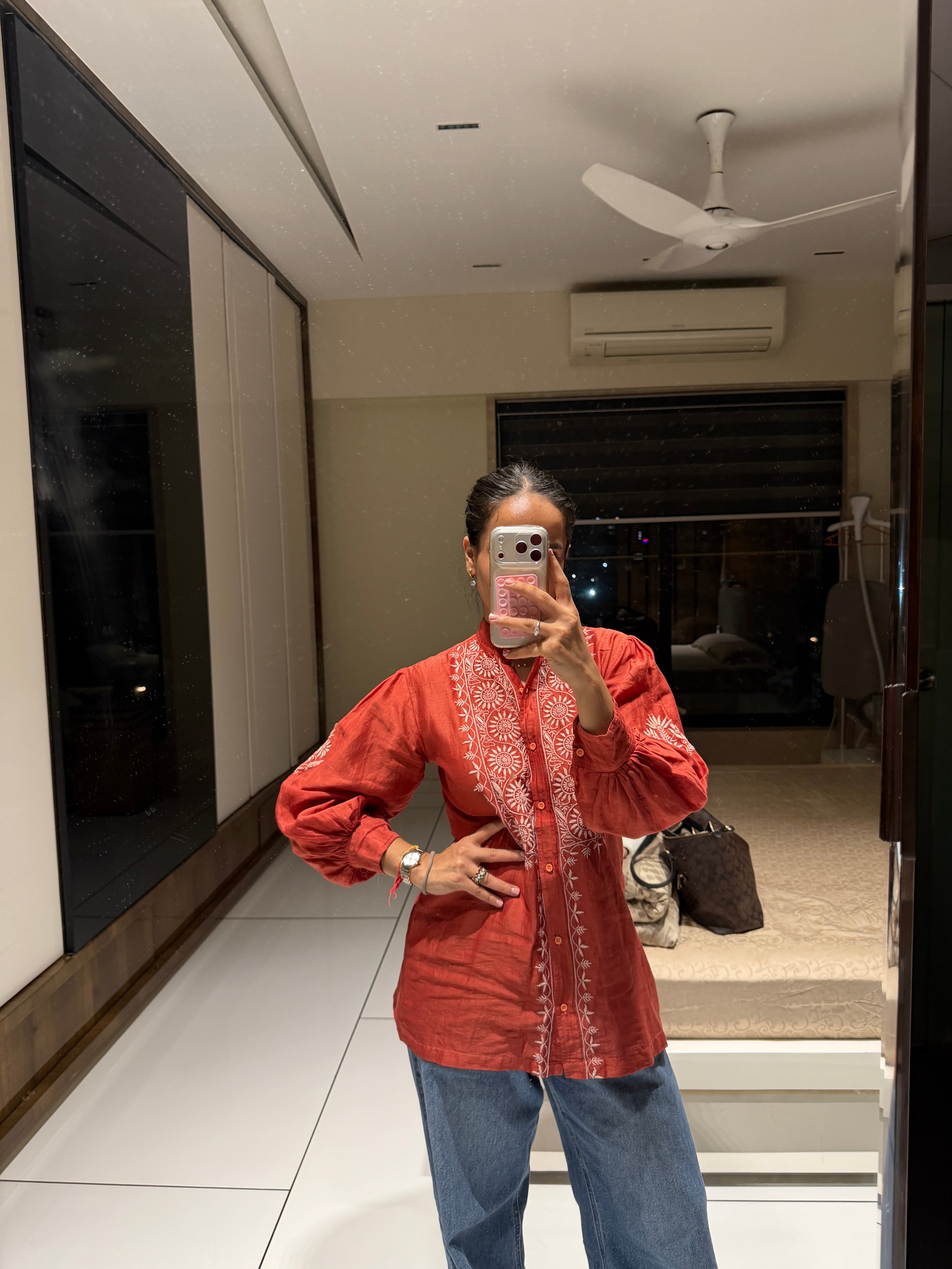 'Inaaya' Chanderi chikankari shirts