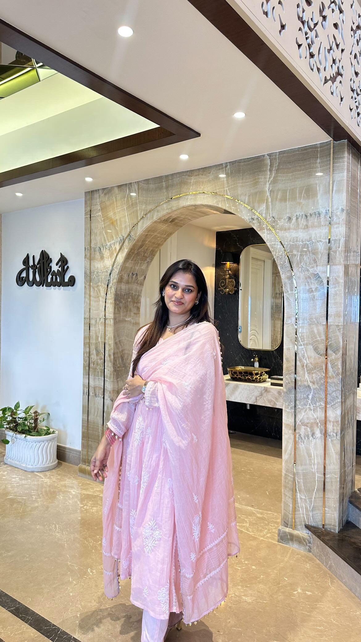 SABA A-LINE CHIKANKARI SET OF THREE