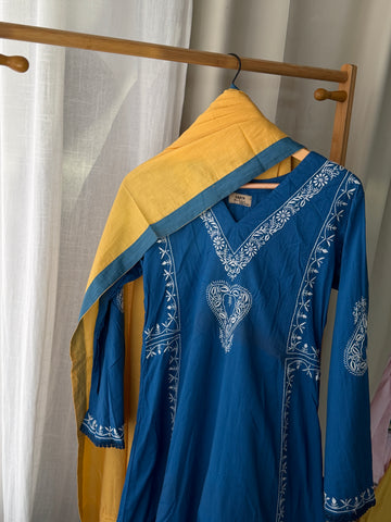 DUA COTTON CHIKANKARI SET
