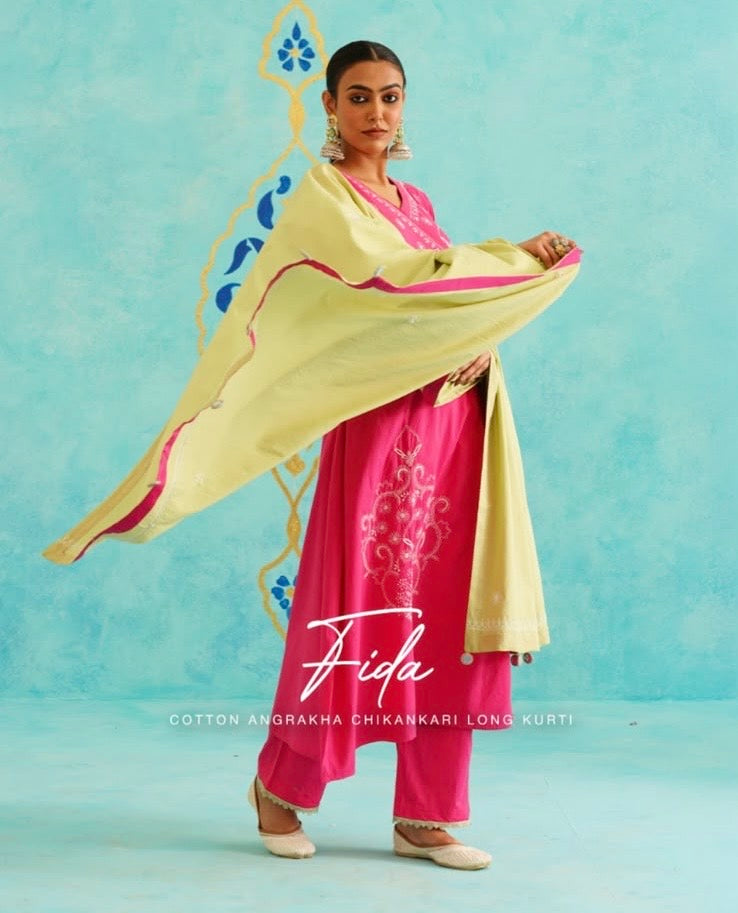 FIDA COTTON CHIKANKARI SET OF THREE