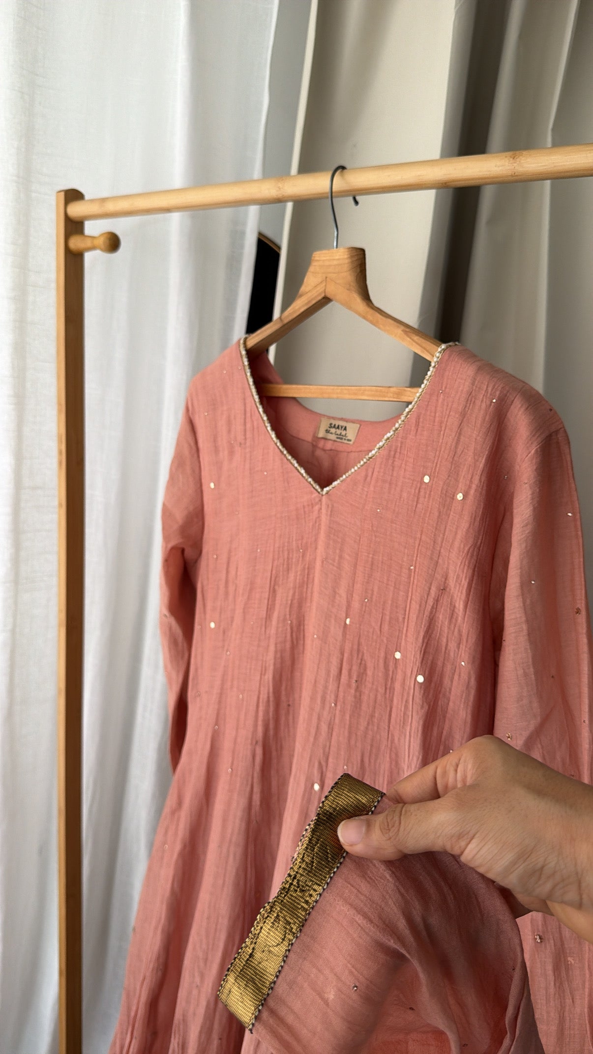 'Riwayat' Anarkali in peach