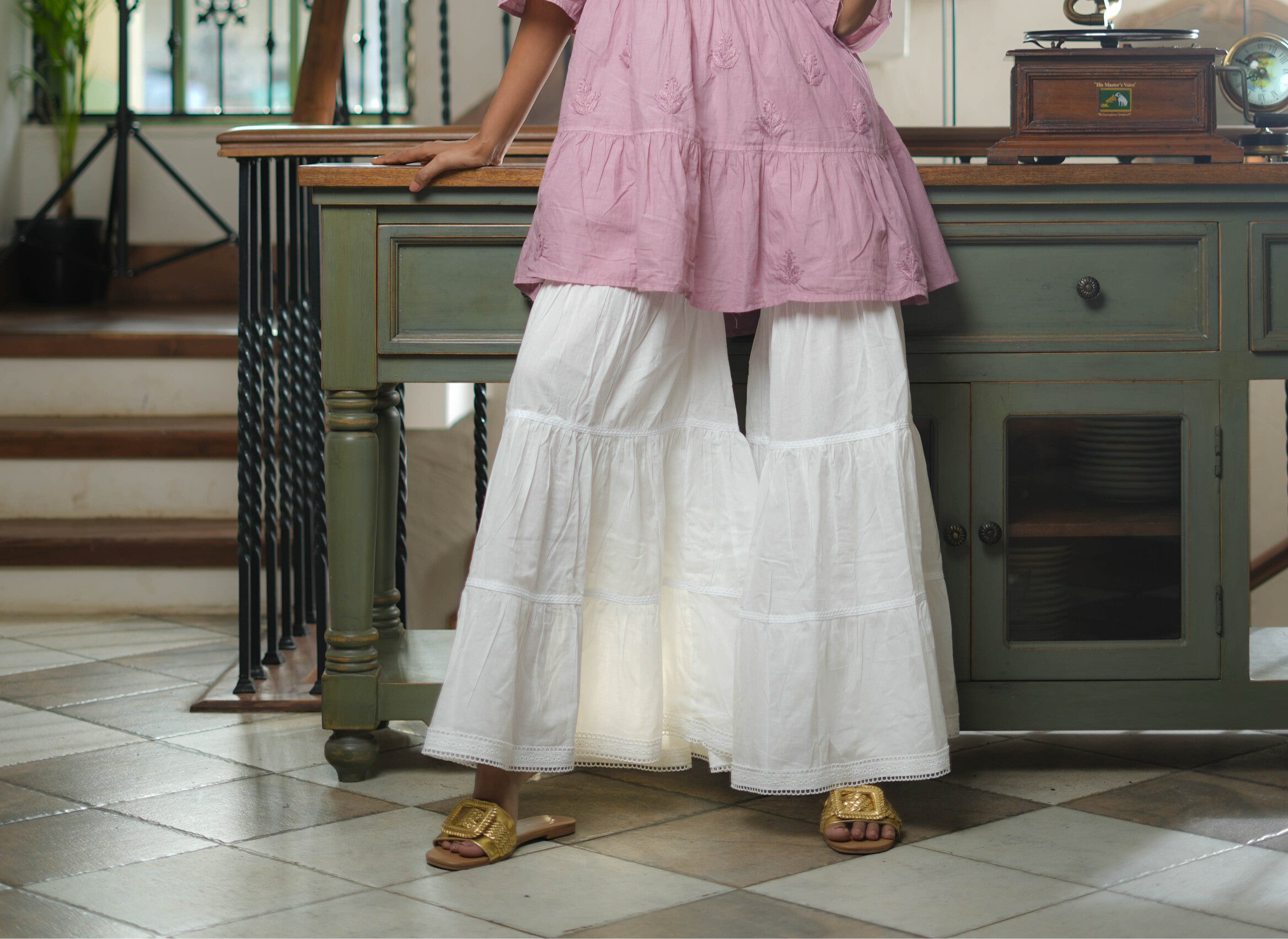 COTTON LACE GHARARA