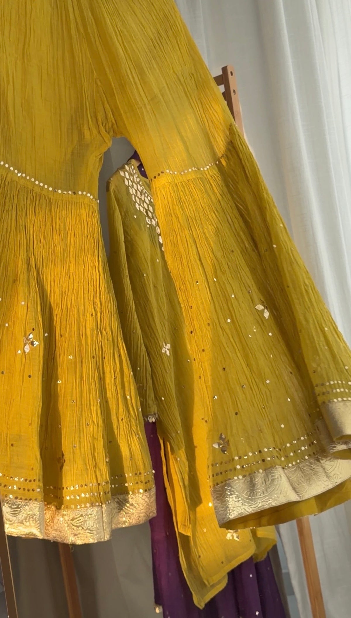 'Haseena' 3 piece Pitta mukaish gharara set in pure mal chanderi