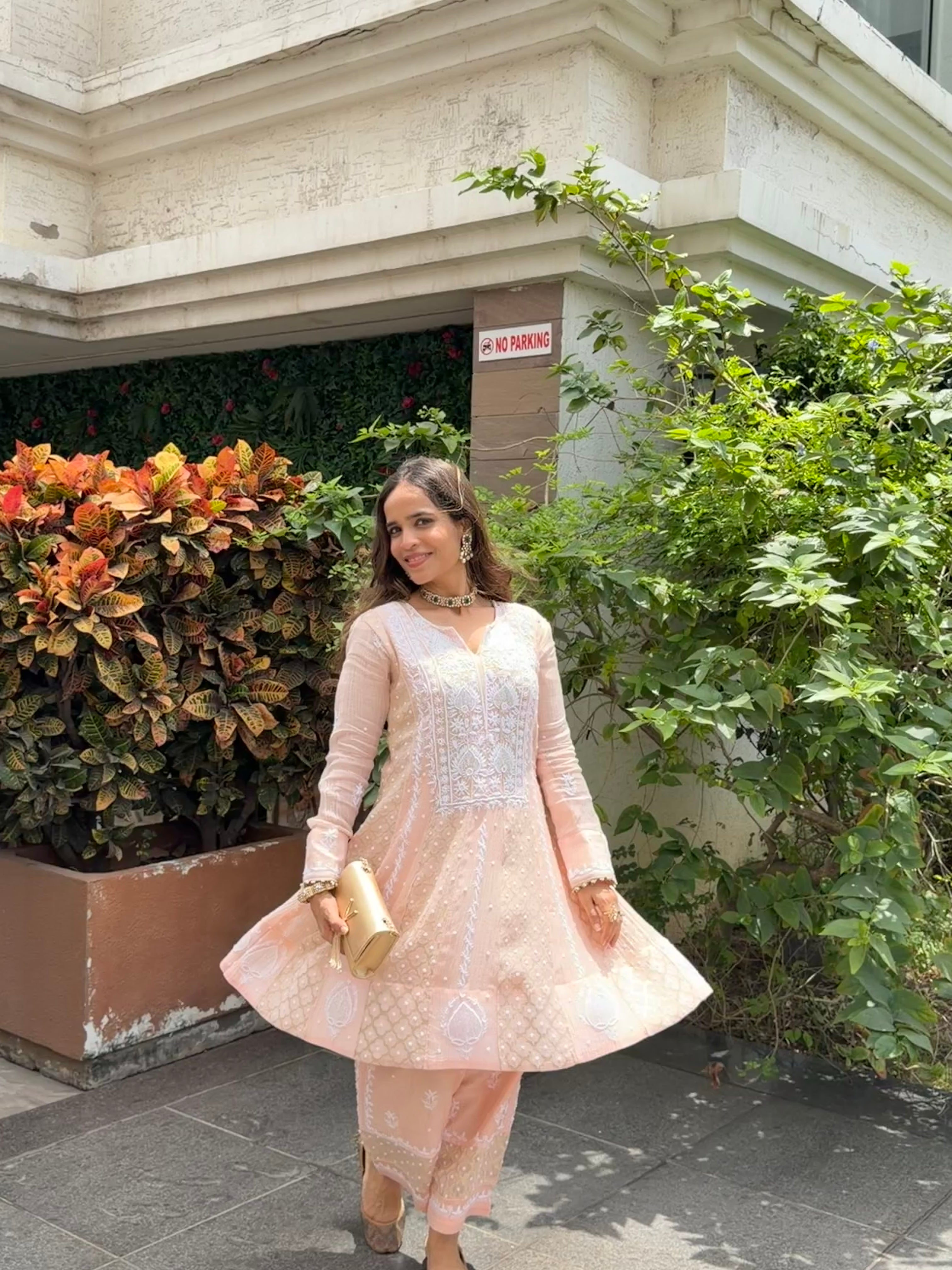 'Libaas' Pure Banarasi chanderi Chikankari co-ord set