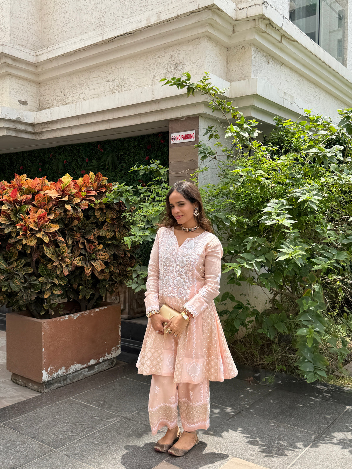 'Libaas' Pure Banarasi chanderi Chikankari co-ord set