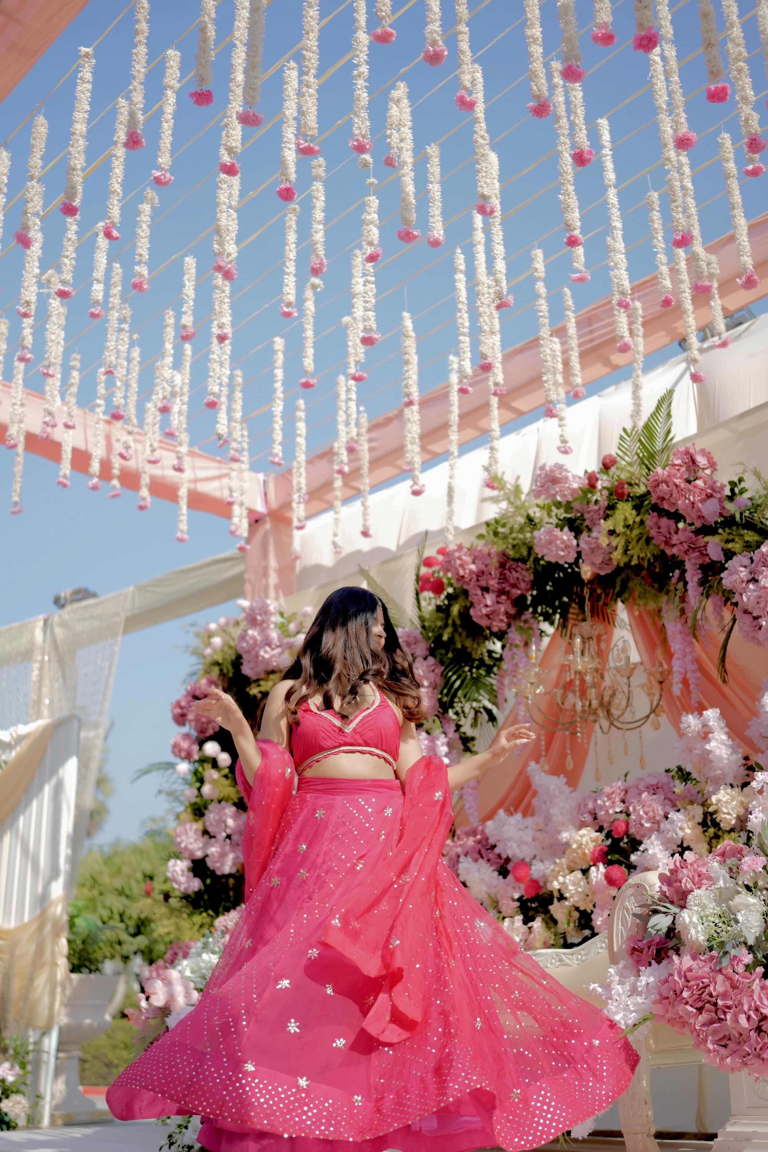 'GUL' pure mukaish organza lehenga set