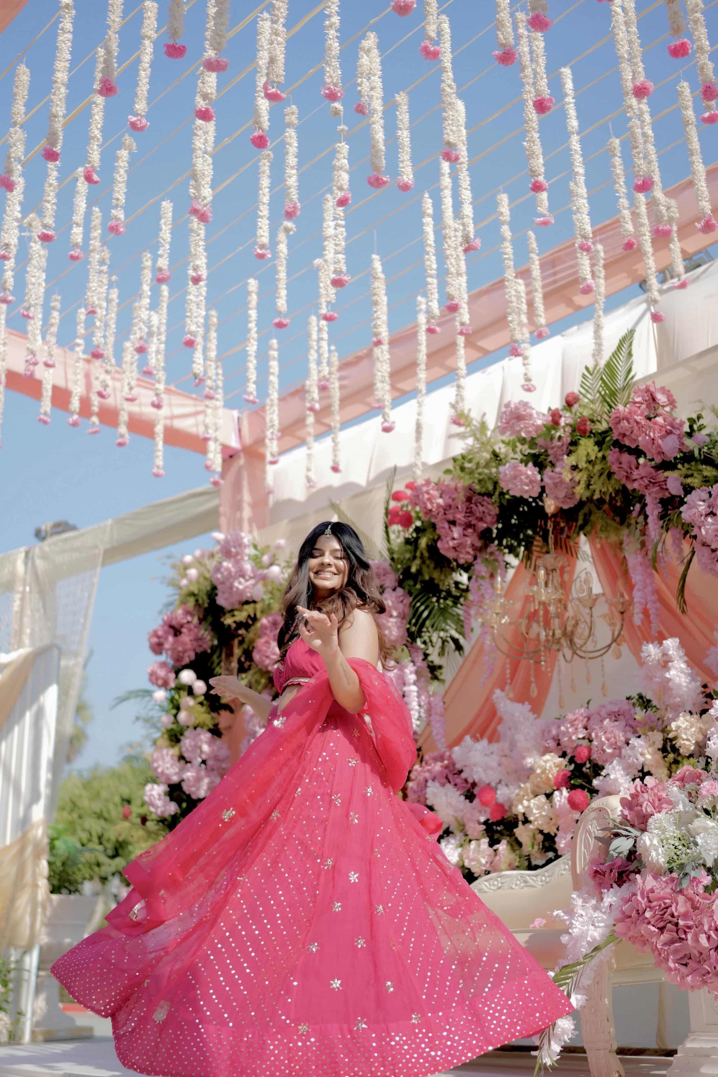 'GUL' pure mukaish organza lehenga set