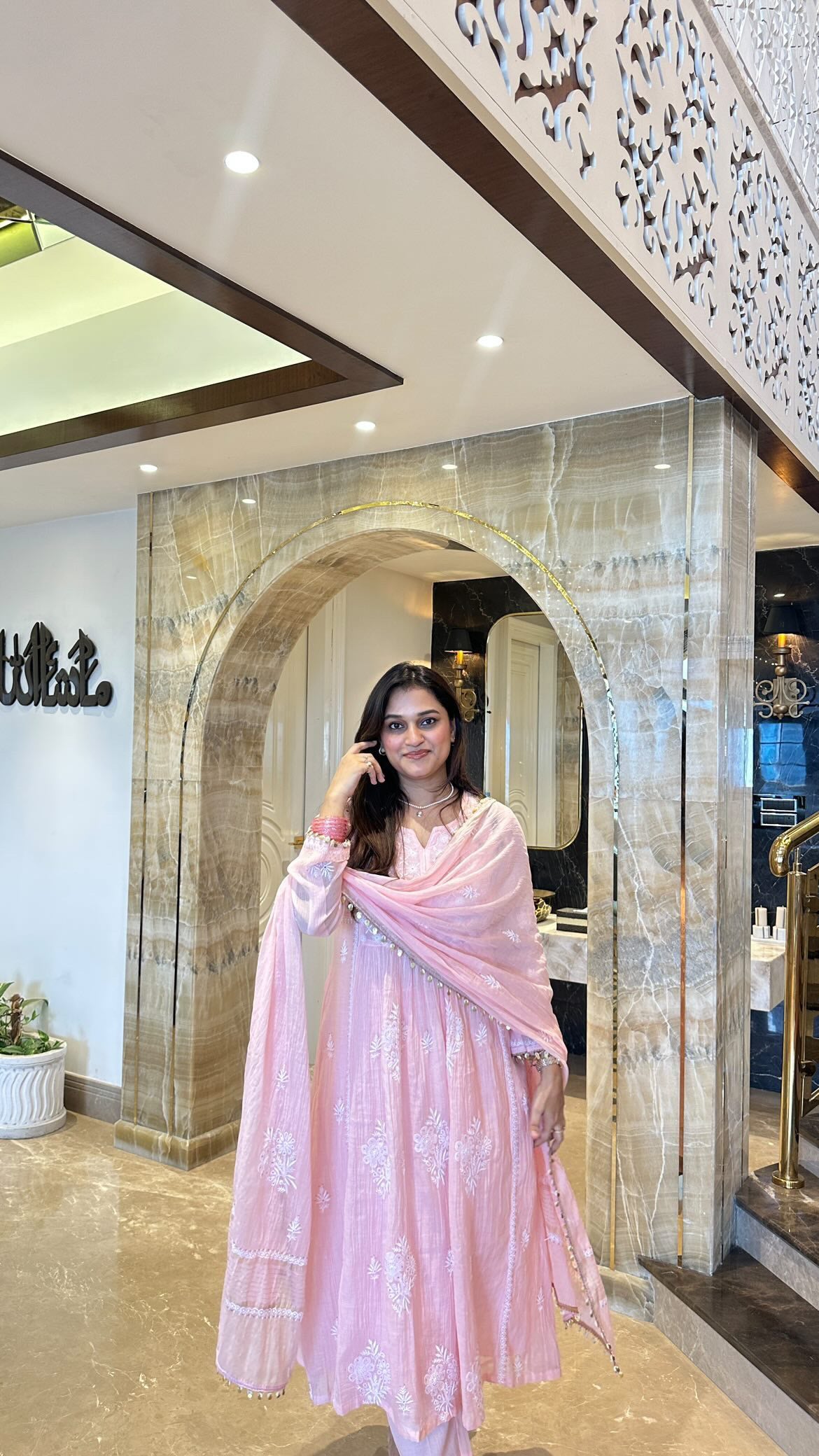 SABA A-LINE CHIKANKARI SET OF THREE