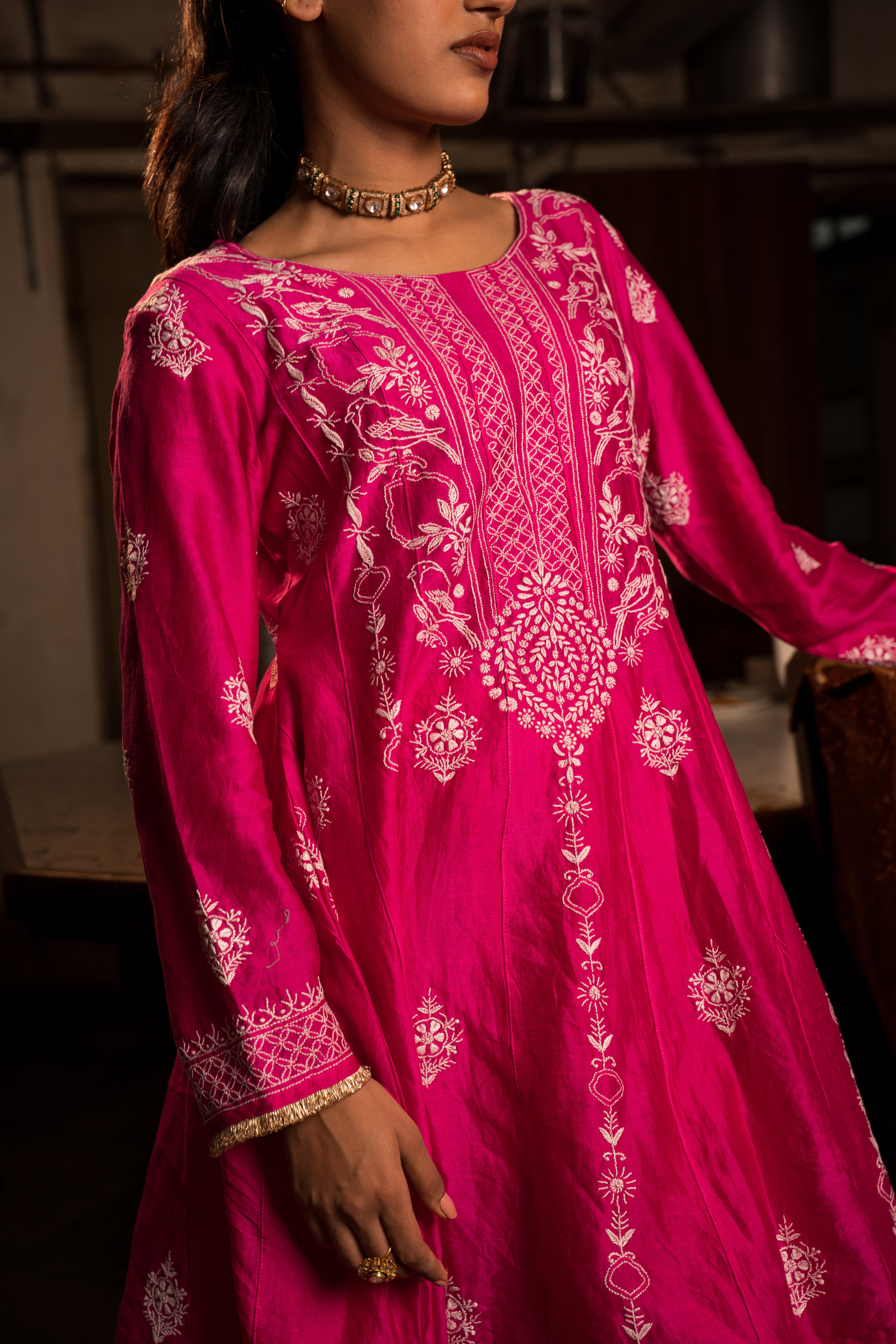 MIZBA TISSUE CHIKANKARI SET OF THREE