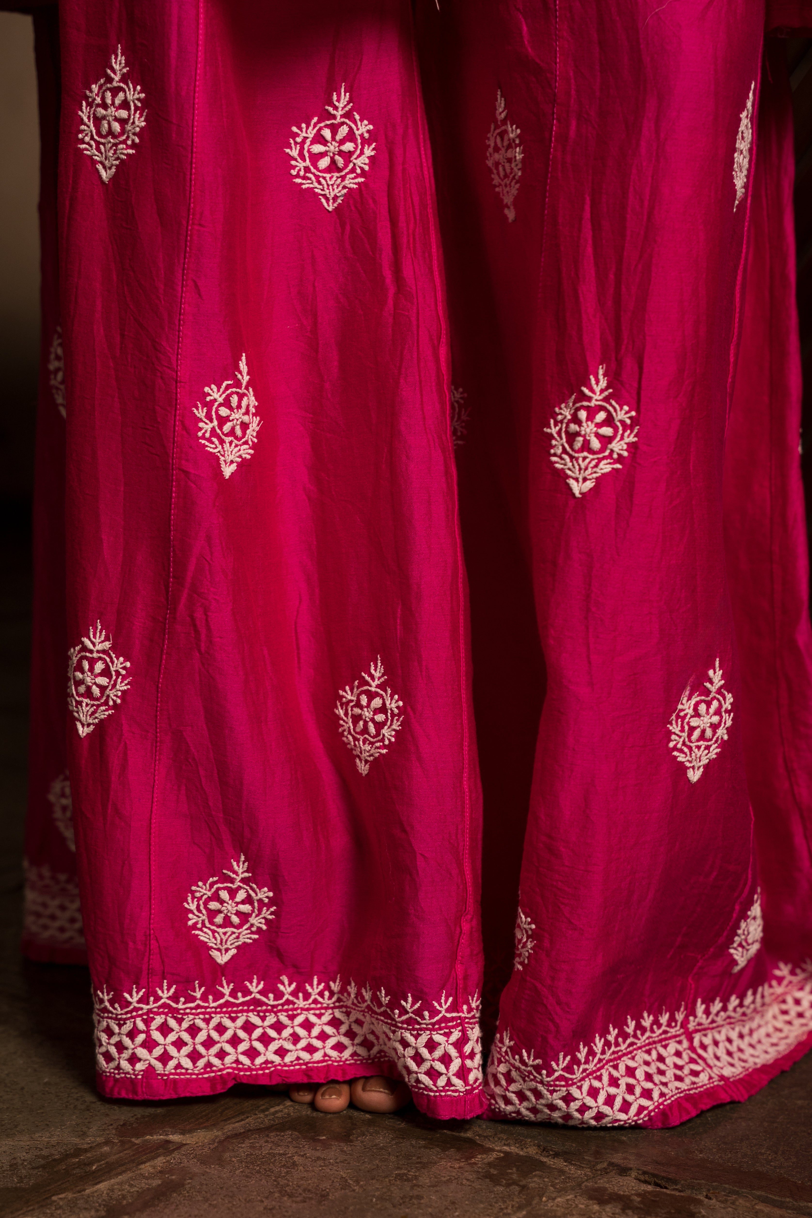 MIZBA TISSUE CHIKANKARI SET OF THREE