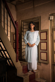 RIMJHIM - SET OF THREE IN AQUA BLUE