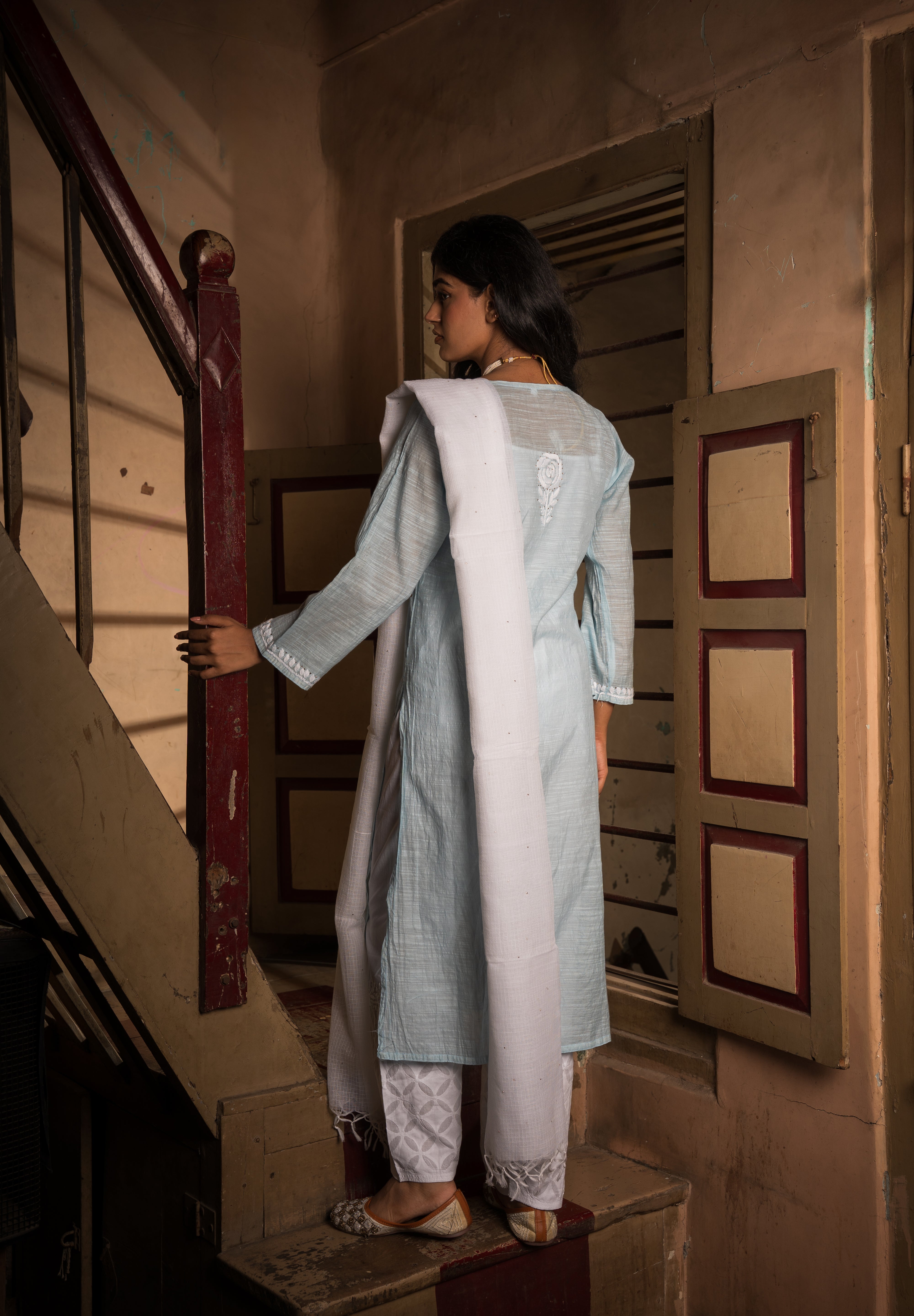 RIMJHIM KURTA IN AQUA BLUE