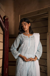 RIMJHIM KURTA IN AQUA BLUE