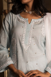 RIMJHIM - SET OF THREE IN AQUA BLUE