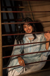 RIMJHIM KURTA IN AQUA BLUE