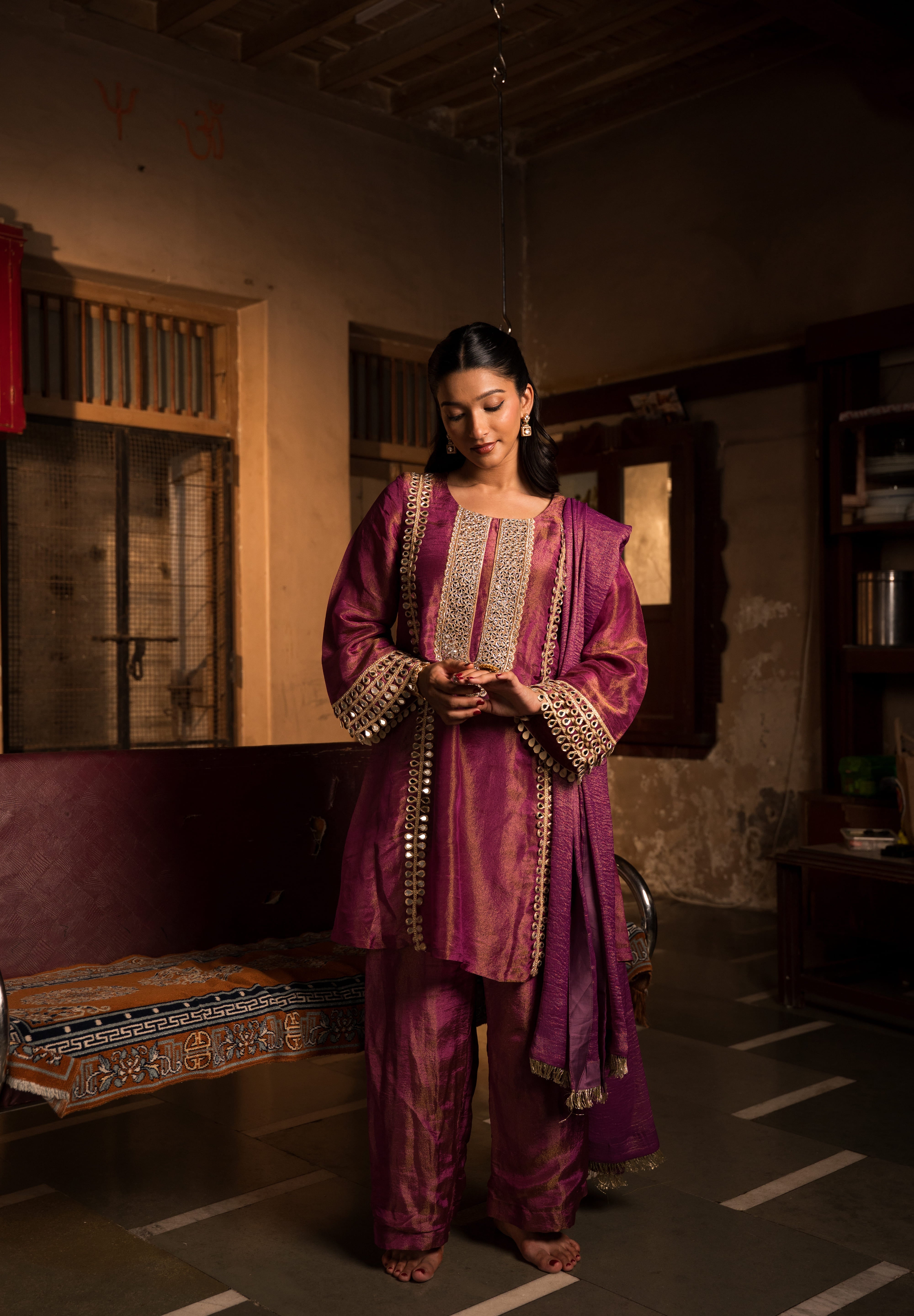 CHAMKEELI - SET OF THREE IN PURPLE